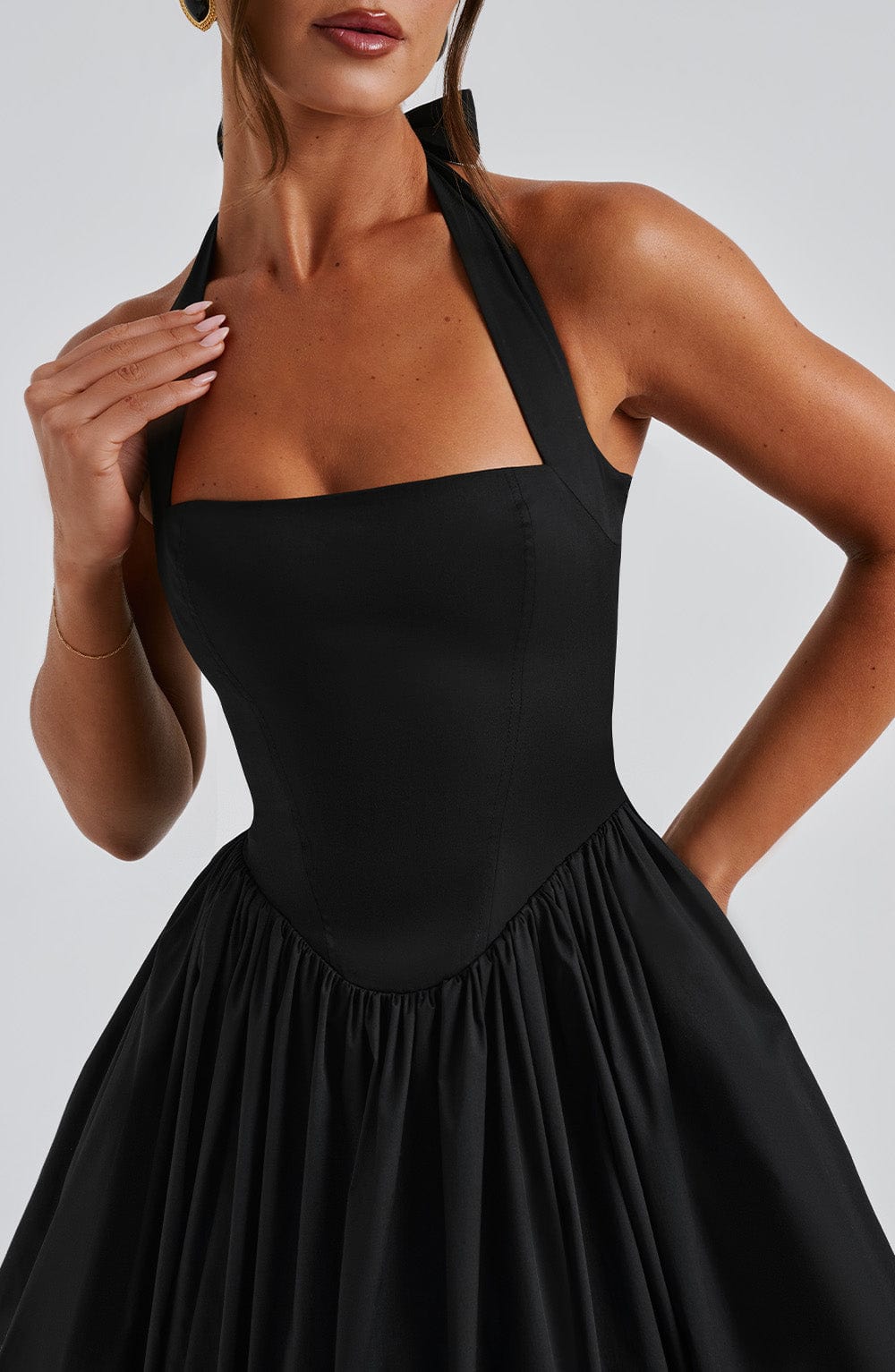 CRESSIDA BLACK MIDI DRESS - ELEGANT OCCASION