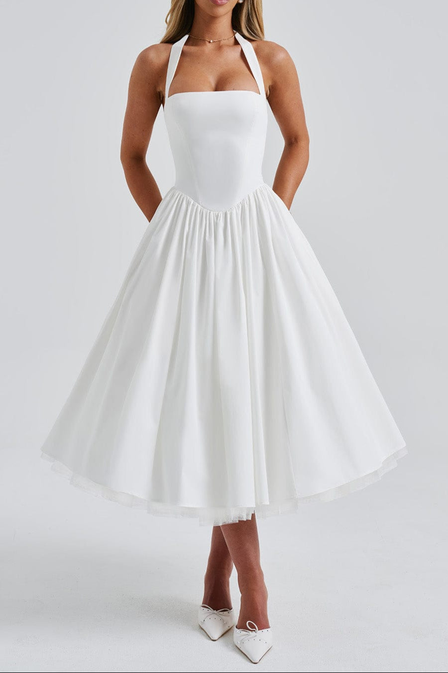 cressida-midi-dress-ivory-dress-babyboo-fashion-32451076489279 CRESSIDA MIDI DRESS IVORY - ELEGANT A-LINE WEDDING GUEST