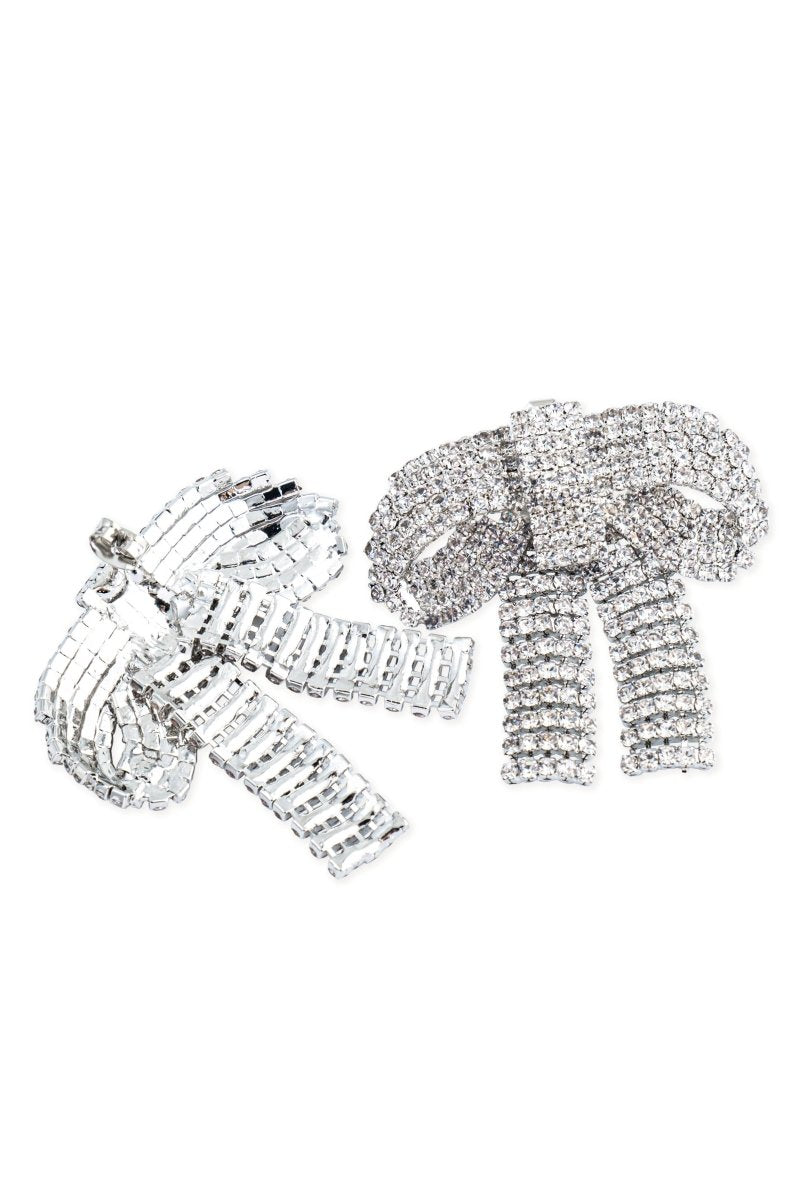 CRYSTAL BOW DROP EARRINGS FOR WEDDING
