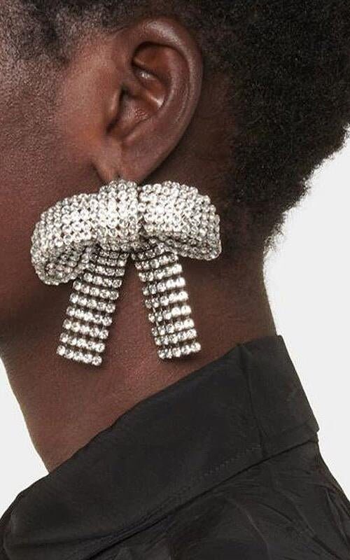 Crystal-embellished Bow Earrings Crystal-embellished Bow Earrings