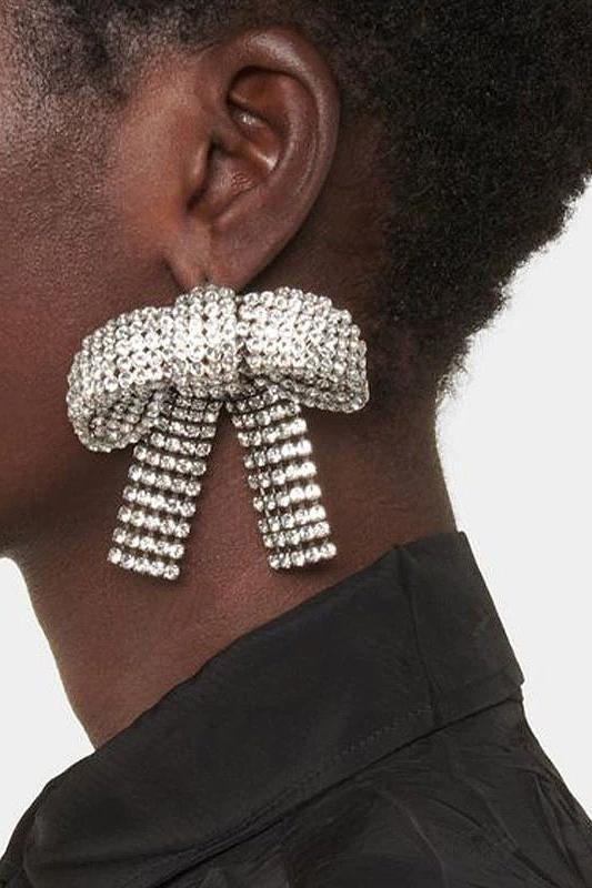 crystal-embellished-bow-earrings-sa00605202819-silver-sunfere-936924 CRYSTAL BOW DROP EARRINGS FOR WEDDING