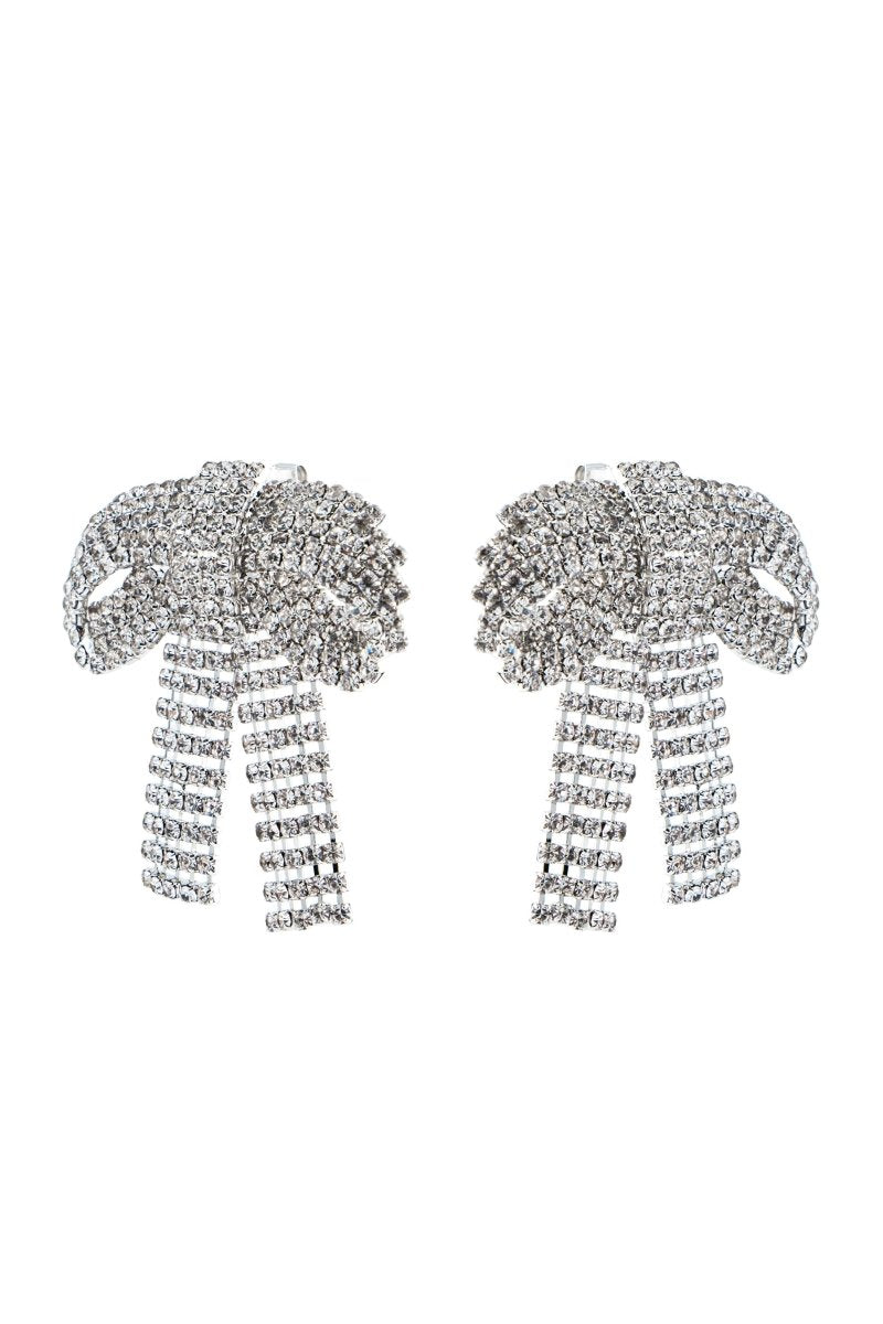 CRYSTAL BOW DROP EARRINGS FOR WEDDING