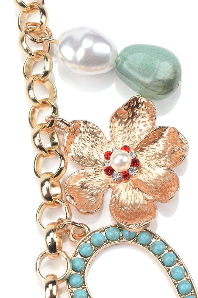 CRYSTAL MULTI PENDANT NECKLACE EVENING PARTY JEWELRY