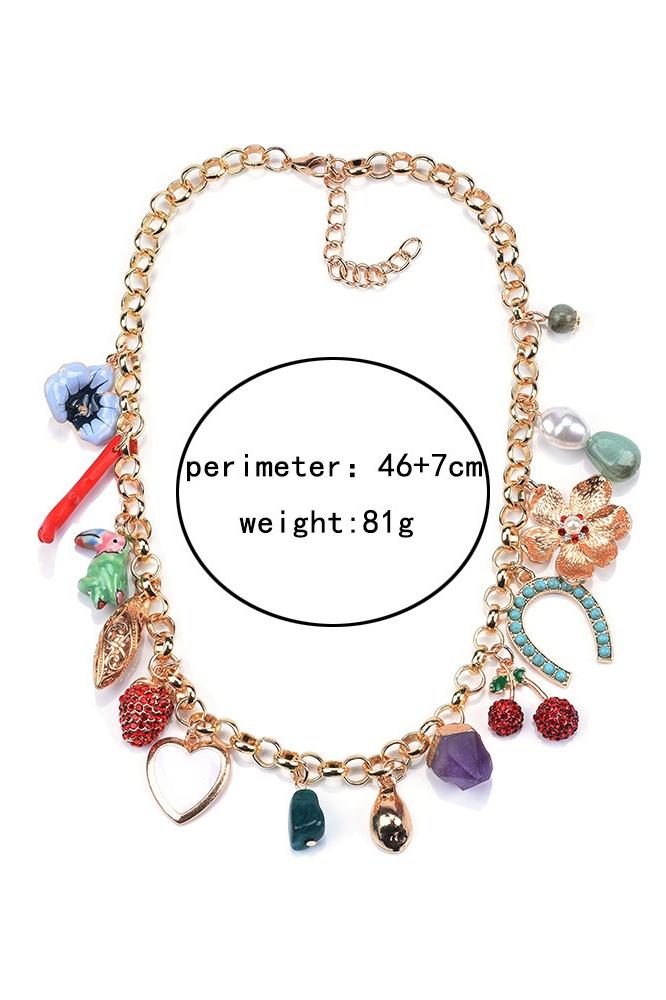 CRYSTAL MULTI PENDANT NECKLACE EVENING PARTY JEWELRY
