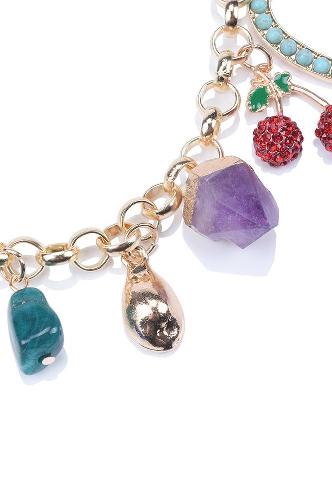 CRYSTAL MULTI PENDANT NECKLACE EVENING PARTY JEWELRY