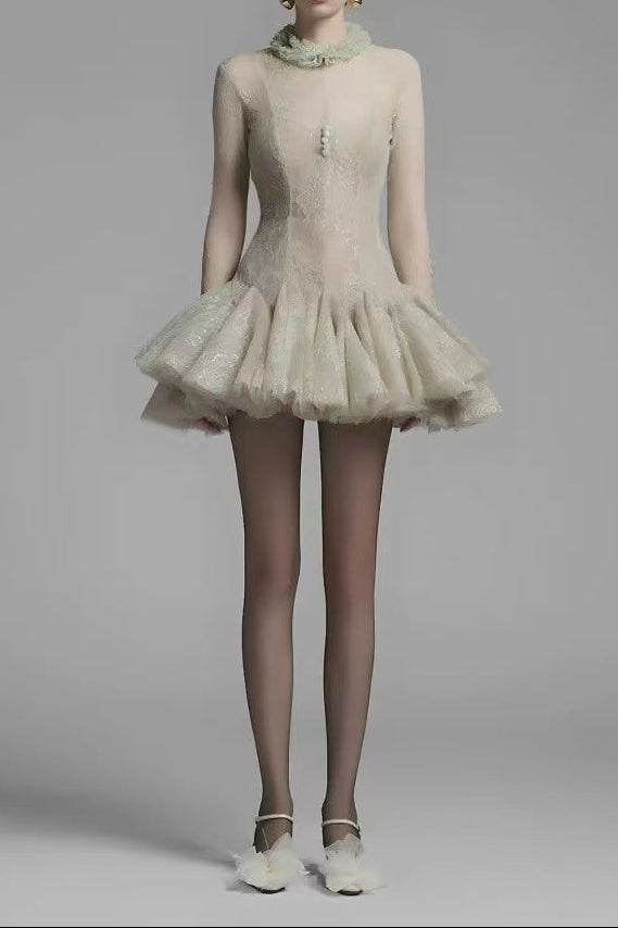 EMBROIDERED FLARED MINI DRESS FOR PARTY