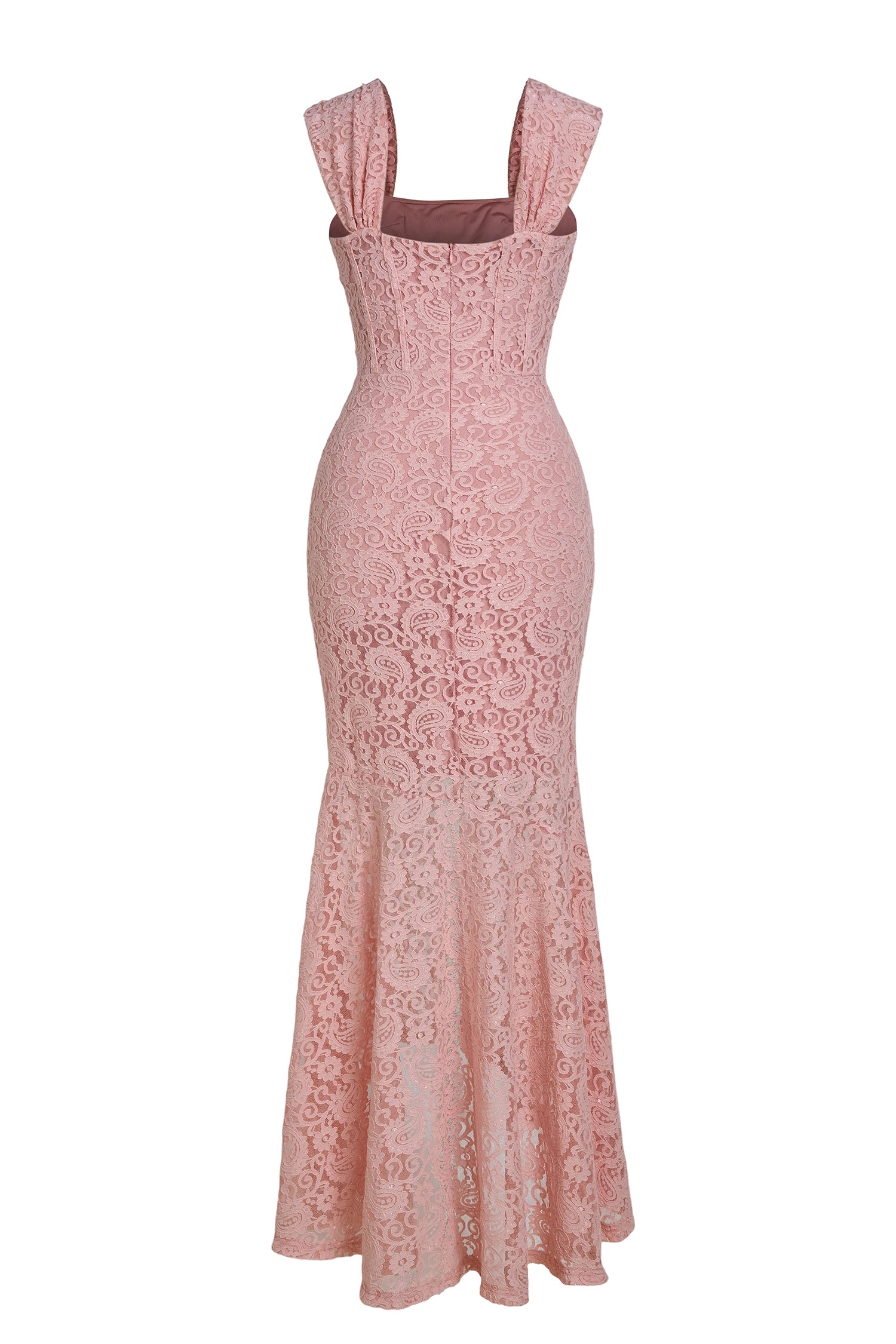 VIVIEN PINK LACE MAXI DRESS - A-LINE WEDDING