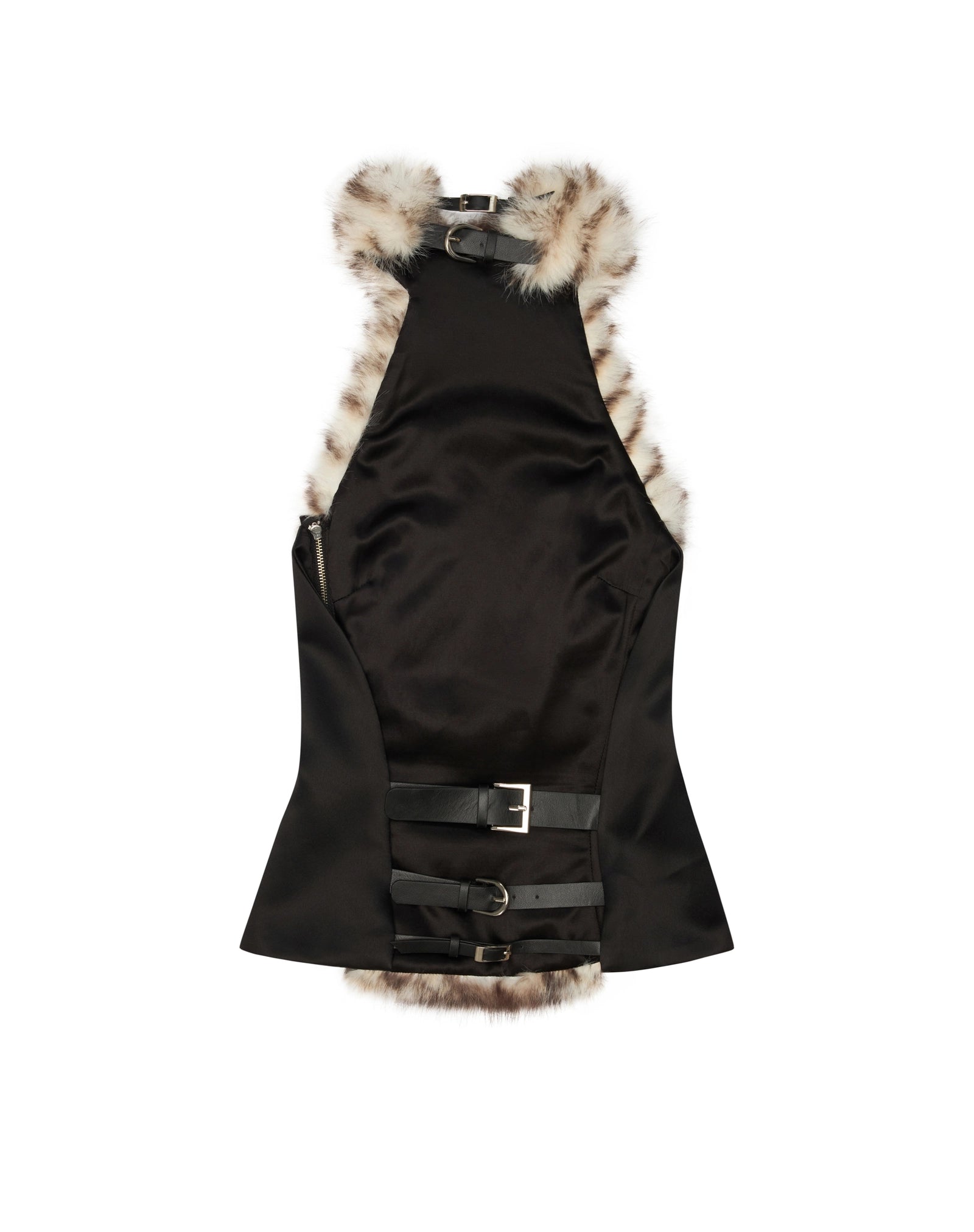 DORA FURRY HALTER BACKLESS TOP FOR PARTY