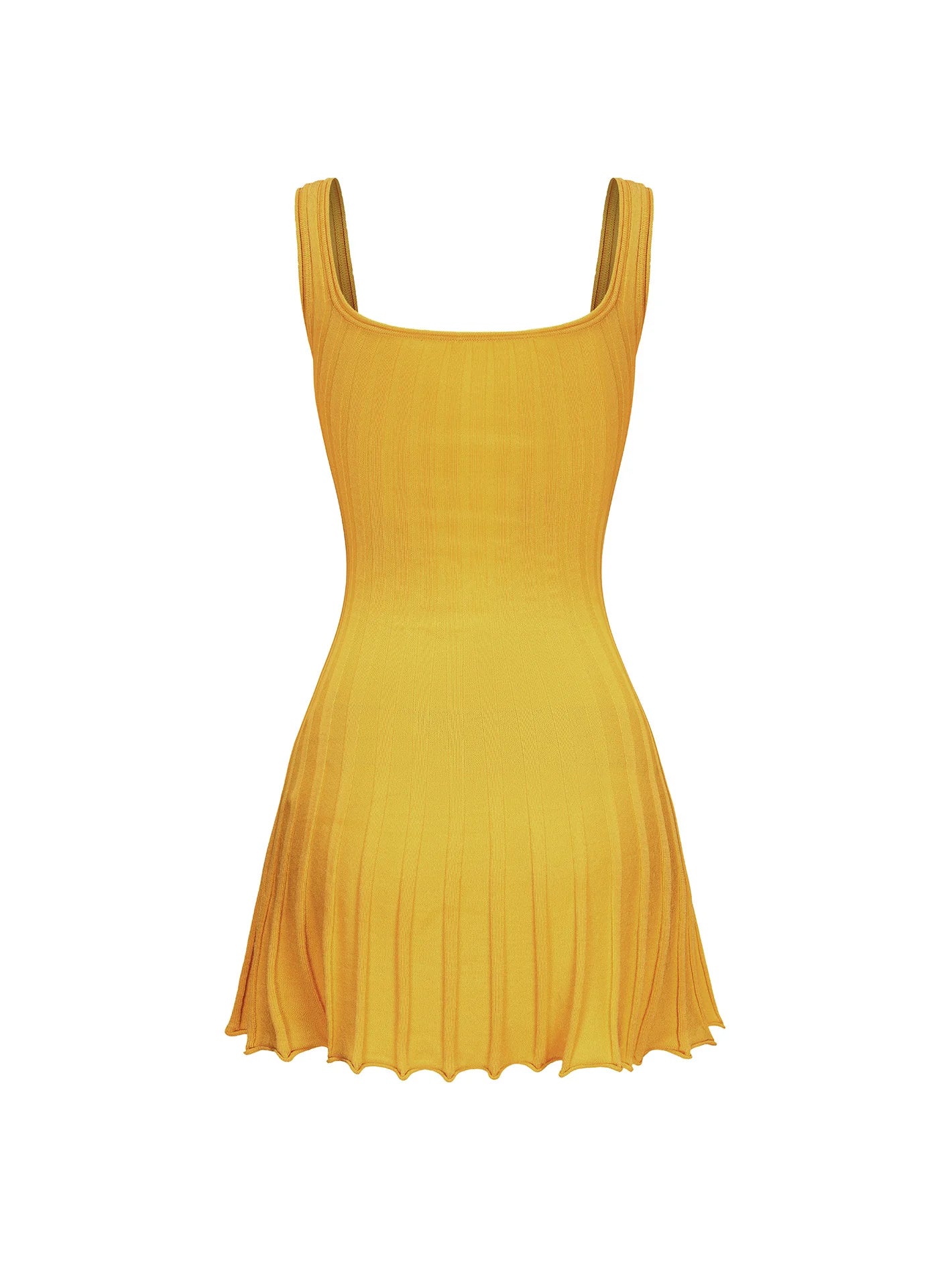 DORIS YELLOW KNIT SUSPENDER MINI DRESS FOR GOLF