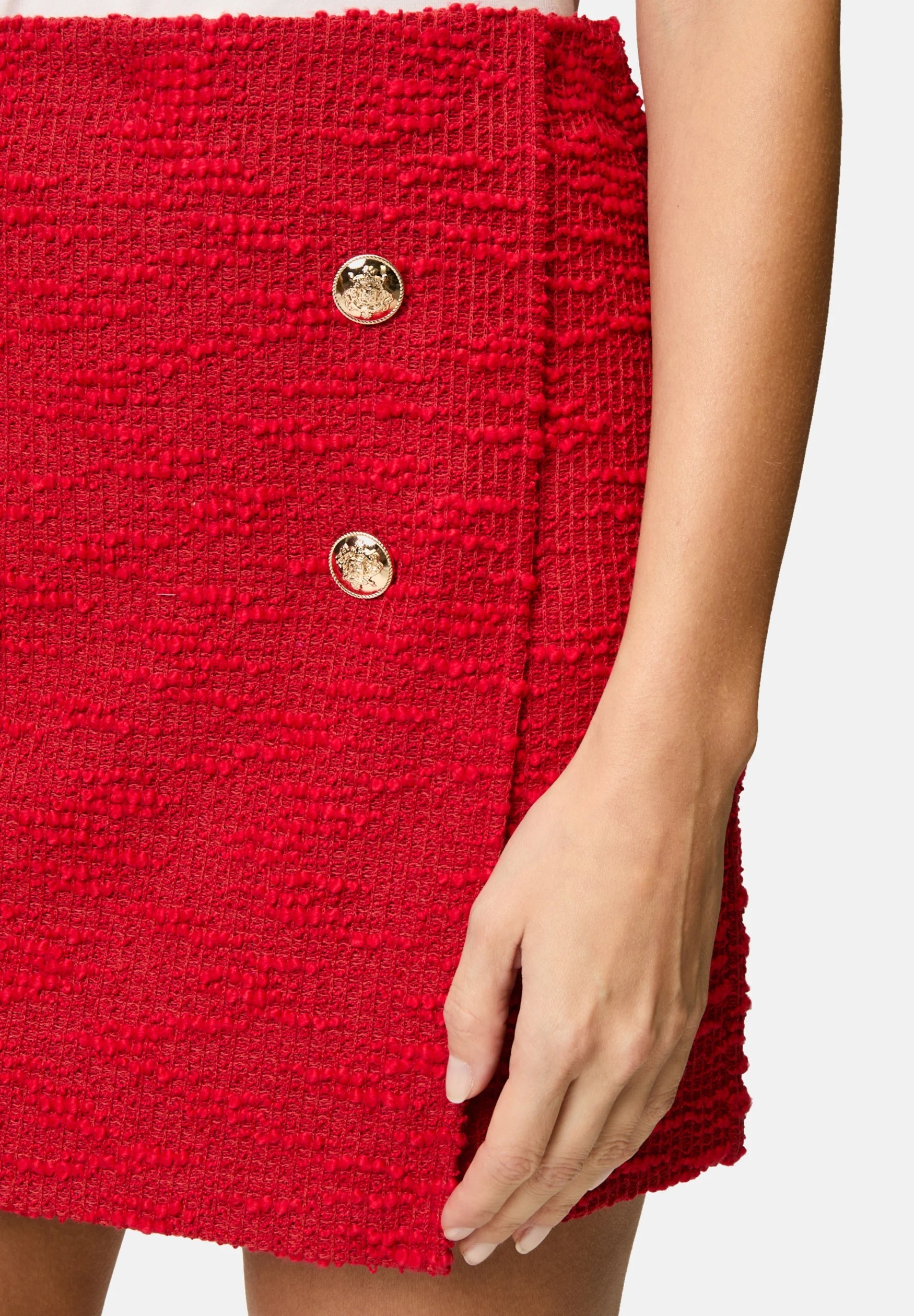 RED PLAIN JACKET SKIRT SET FOR WEDDING