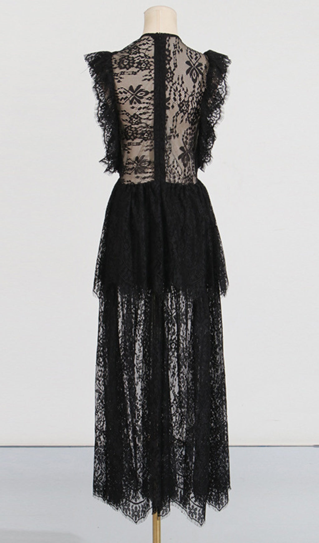 LACE TIERED MAXI DRESS FOR WEDDING GUEST