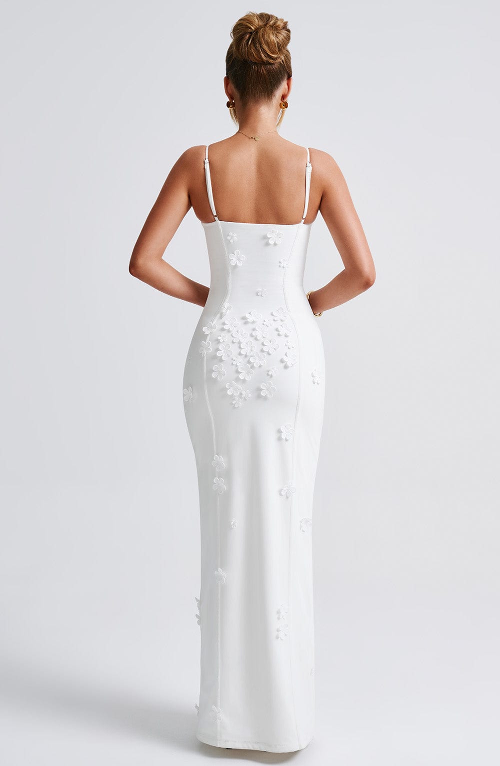 DALARY IVORY LINED MAXI DRESS - ELEGANT OCCASION