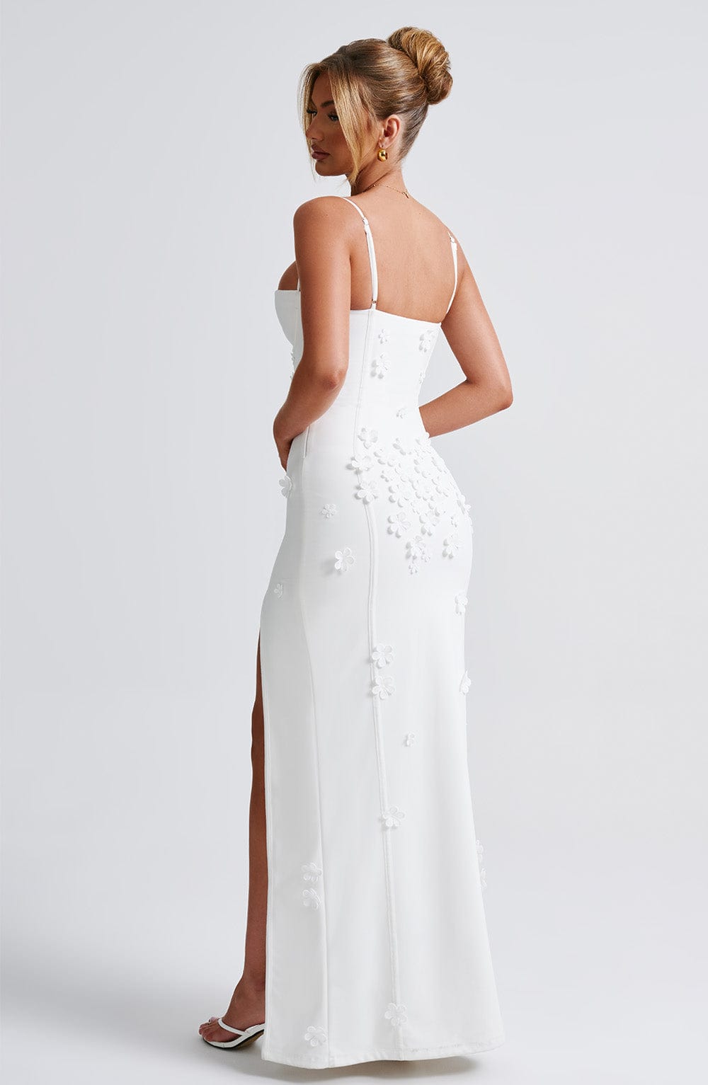 DALARY IVORY LINED MAXI DRESS - ELEGANT OCCASION