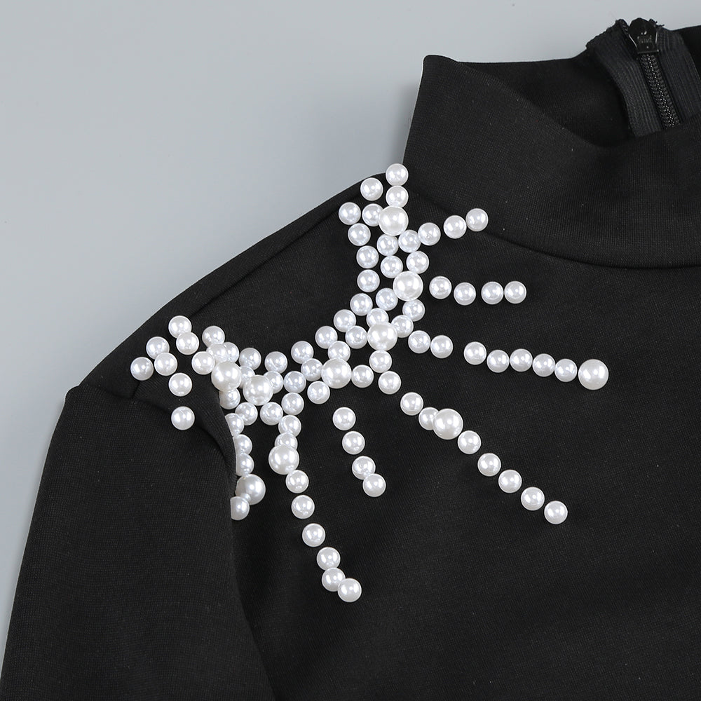 CAMILLE PEARL MINI DRESS BLACK COCKTAIL