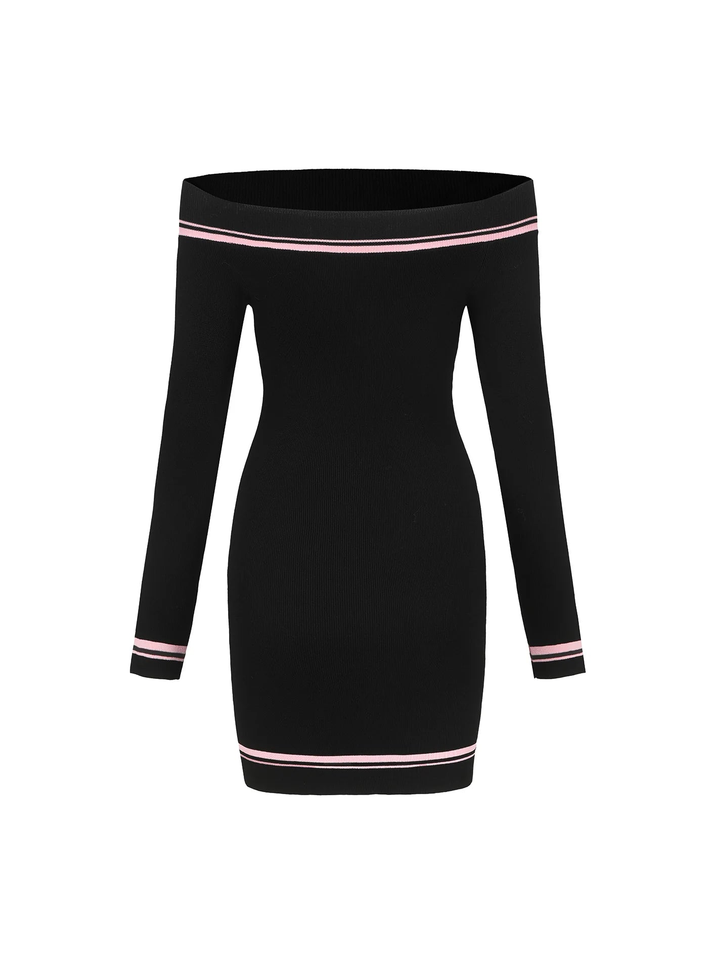 VANESSA OFF-SHOULDER BLACK MINI DRESS