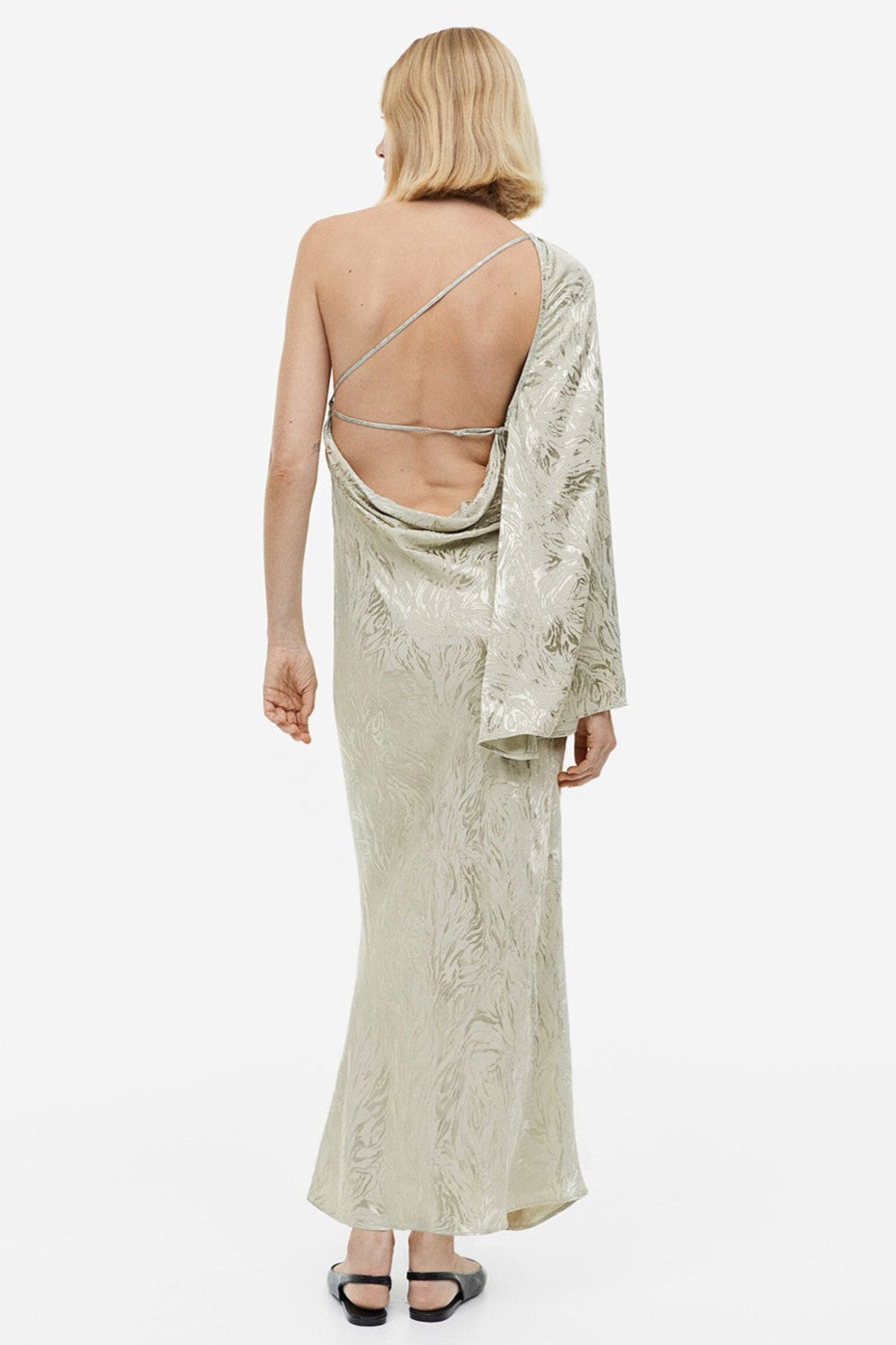 JACQUARD ONE-SHOULDER COCKTAIL DRESS