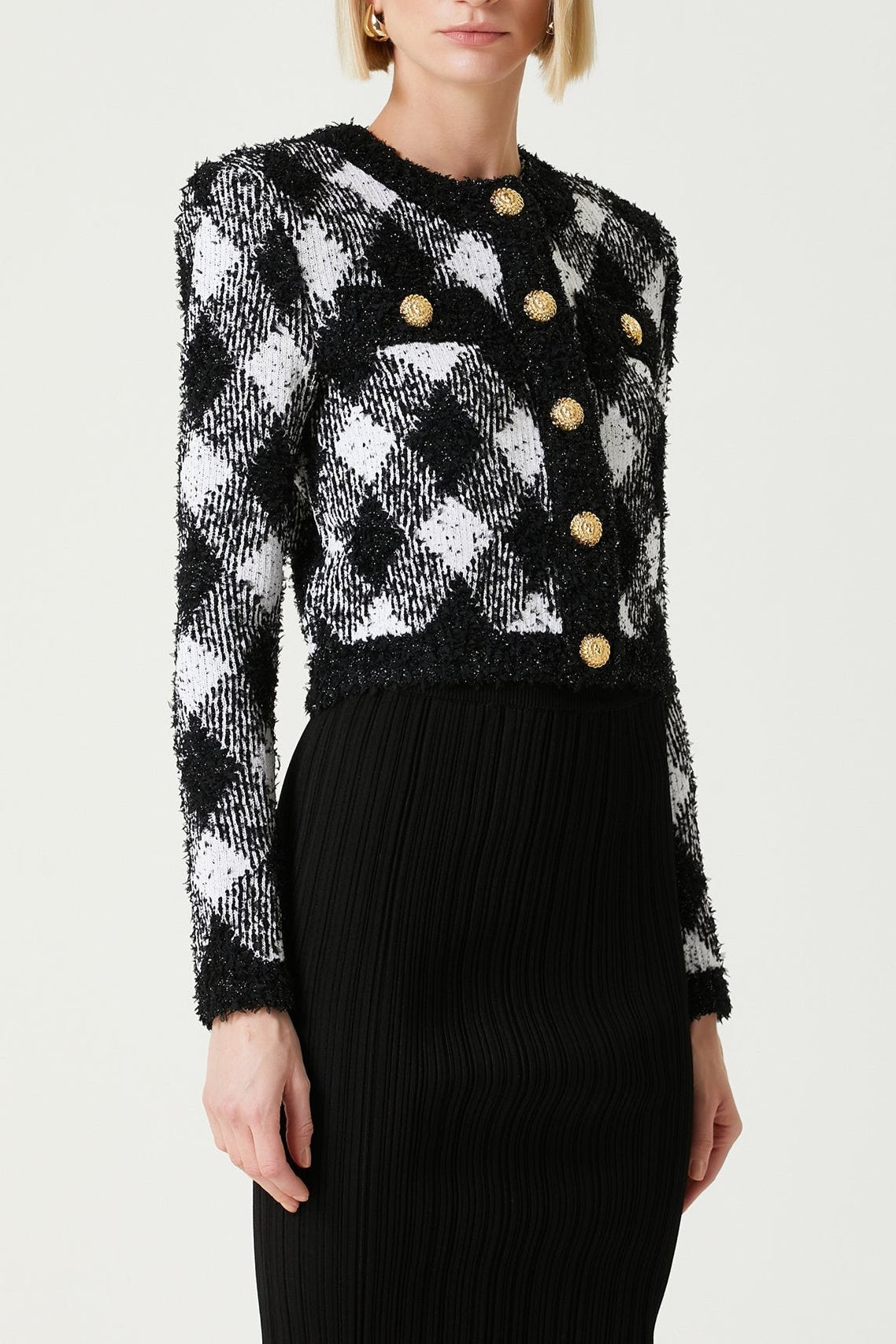 dd2mptw5.hu0_IMG_03_2110097678605 BLACK & WHITE GINGHAM TWEED CARDIGAN