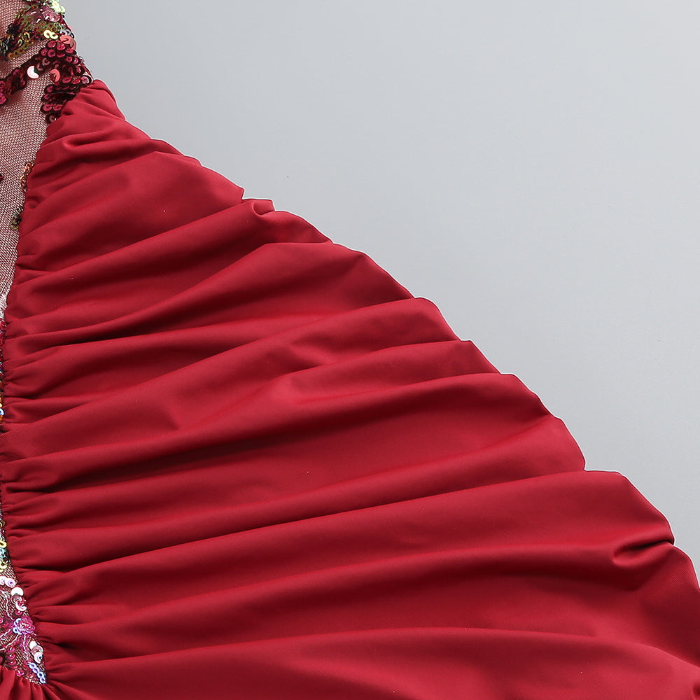 TRACY RED SEQUIN HALTER MAXI DRESS, EVENING