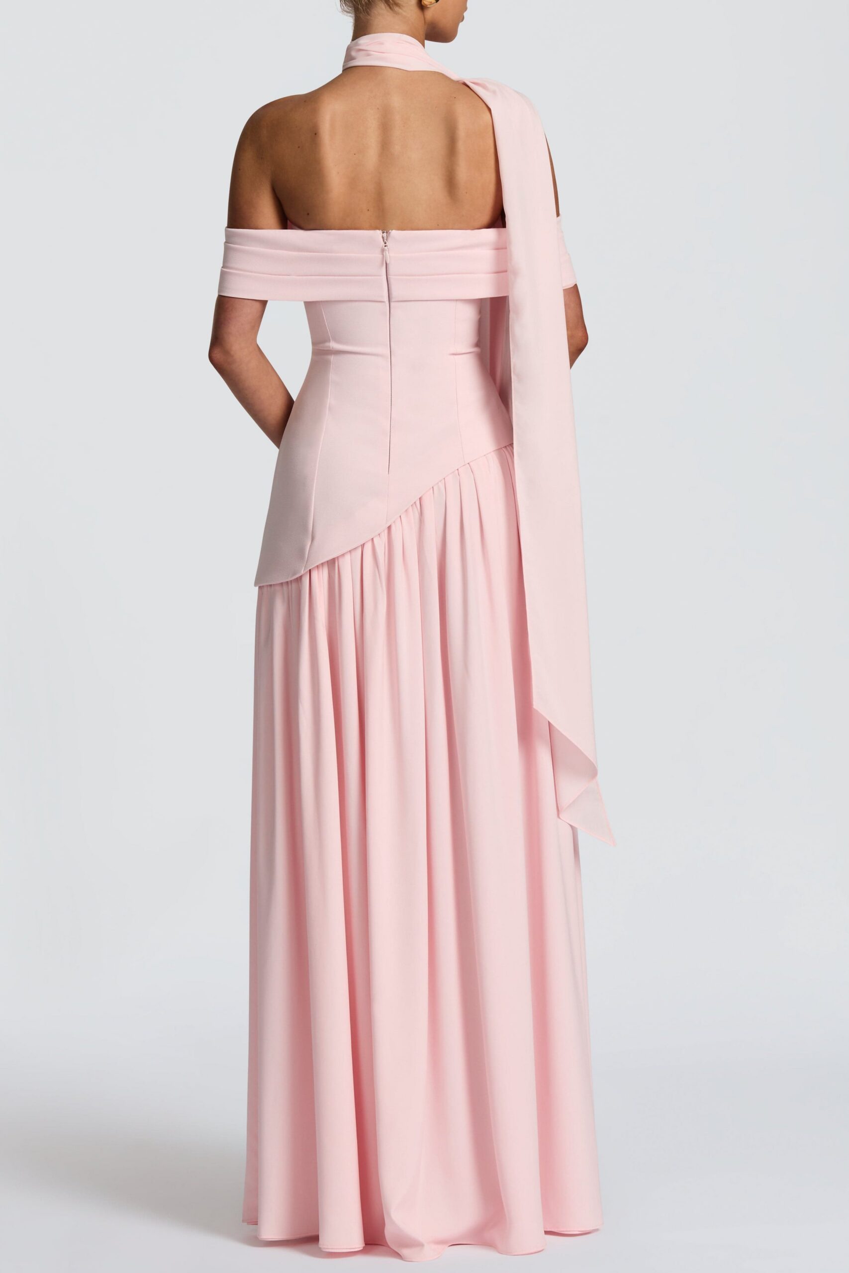 DOROTHY OFF-SHOULDER HIGH SLIT MAXI DRESS BLUSH
