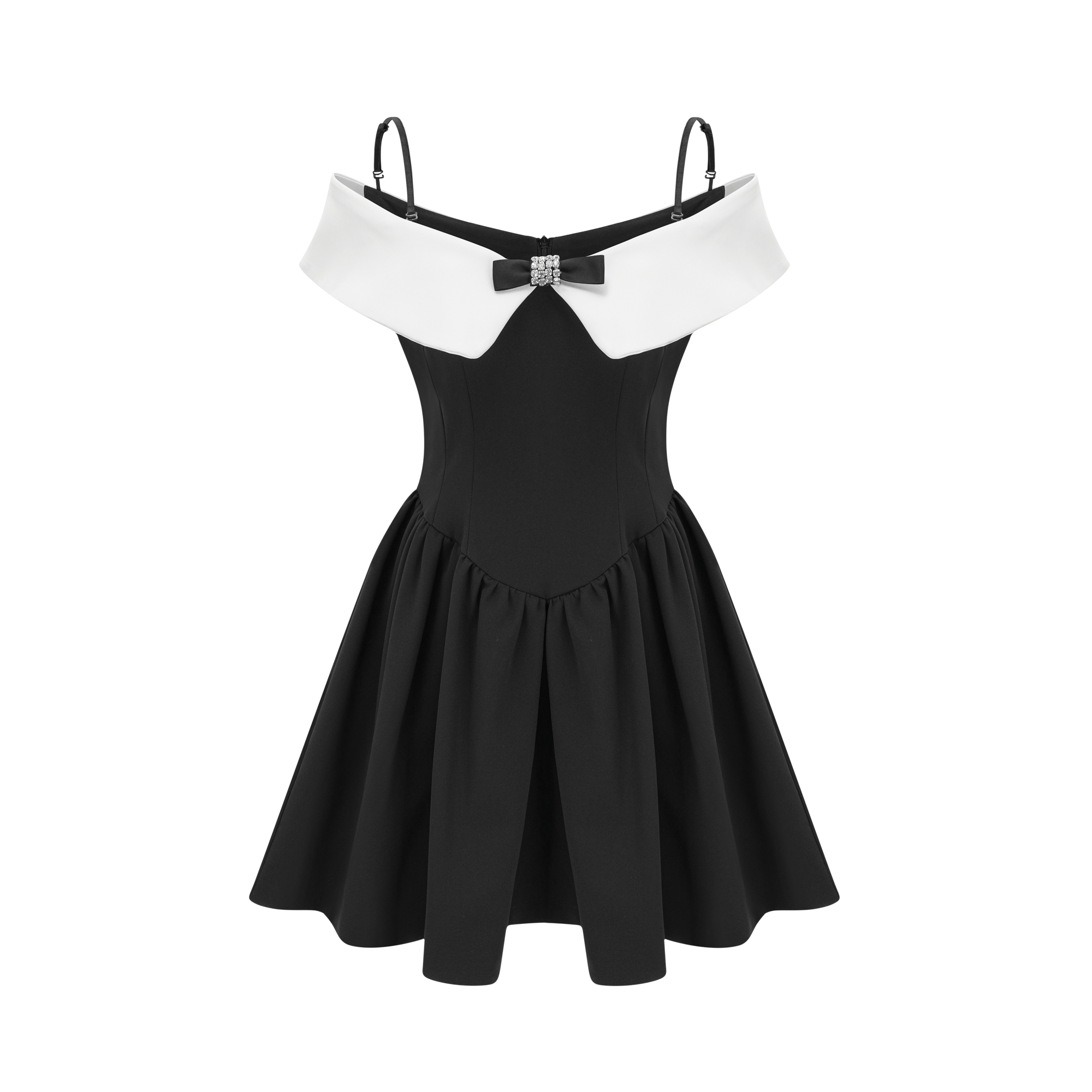 OFF-SHOULDER BLACK MINI DRESS FOR PARTY