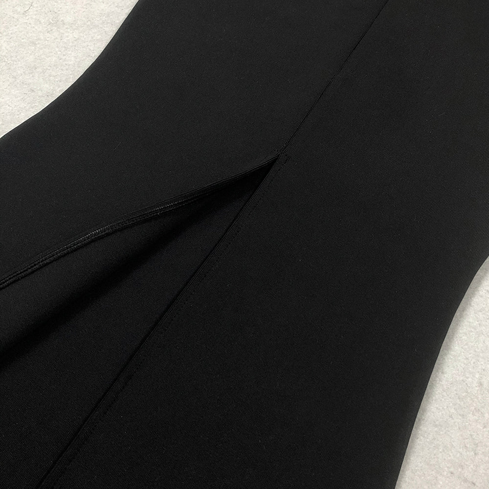ASHLEY CRYSTAL BODYCON MAXI DRESS BLACK