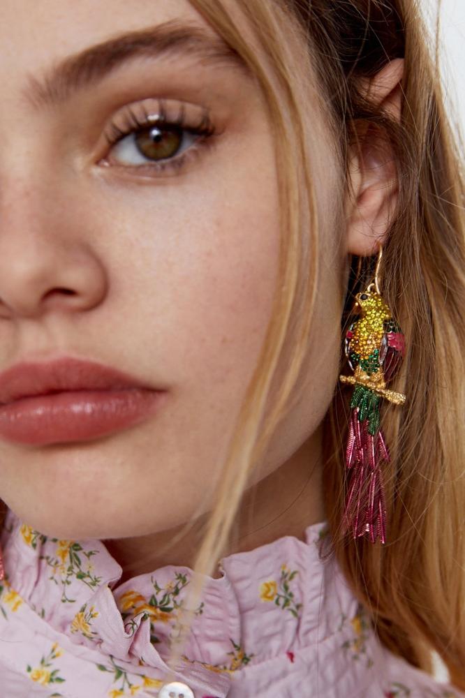 GLITTER PARROT TASSEL EARRINGS FOR PARTIES
