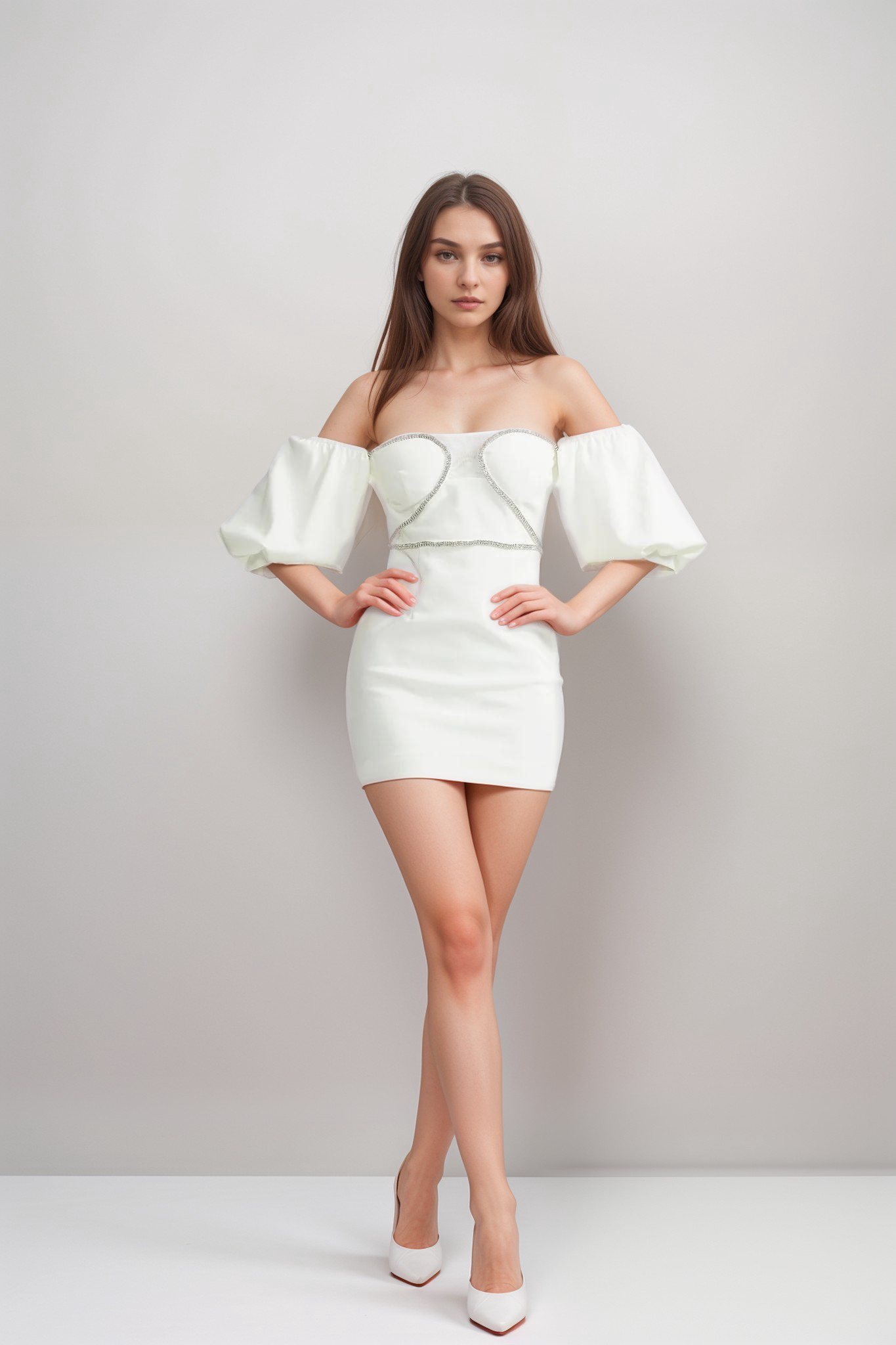 DOROTHÉE PUFF-SLEEVE COCKTAIL DRESS