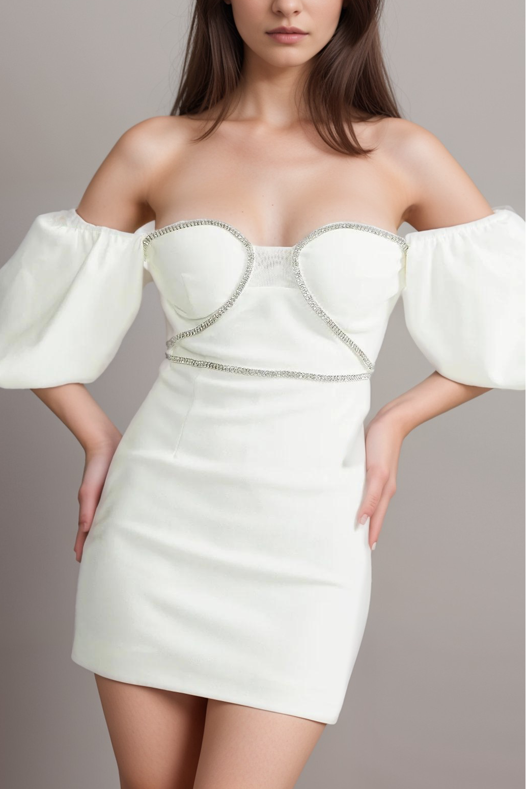 DOROTHÉE PUFF-SLEEVE COCKTAIL DRESS