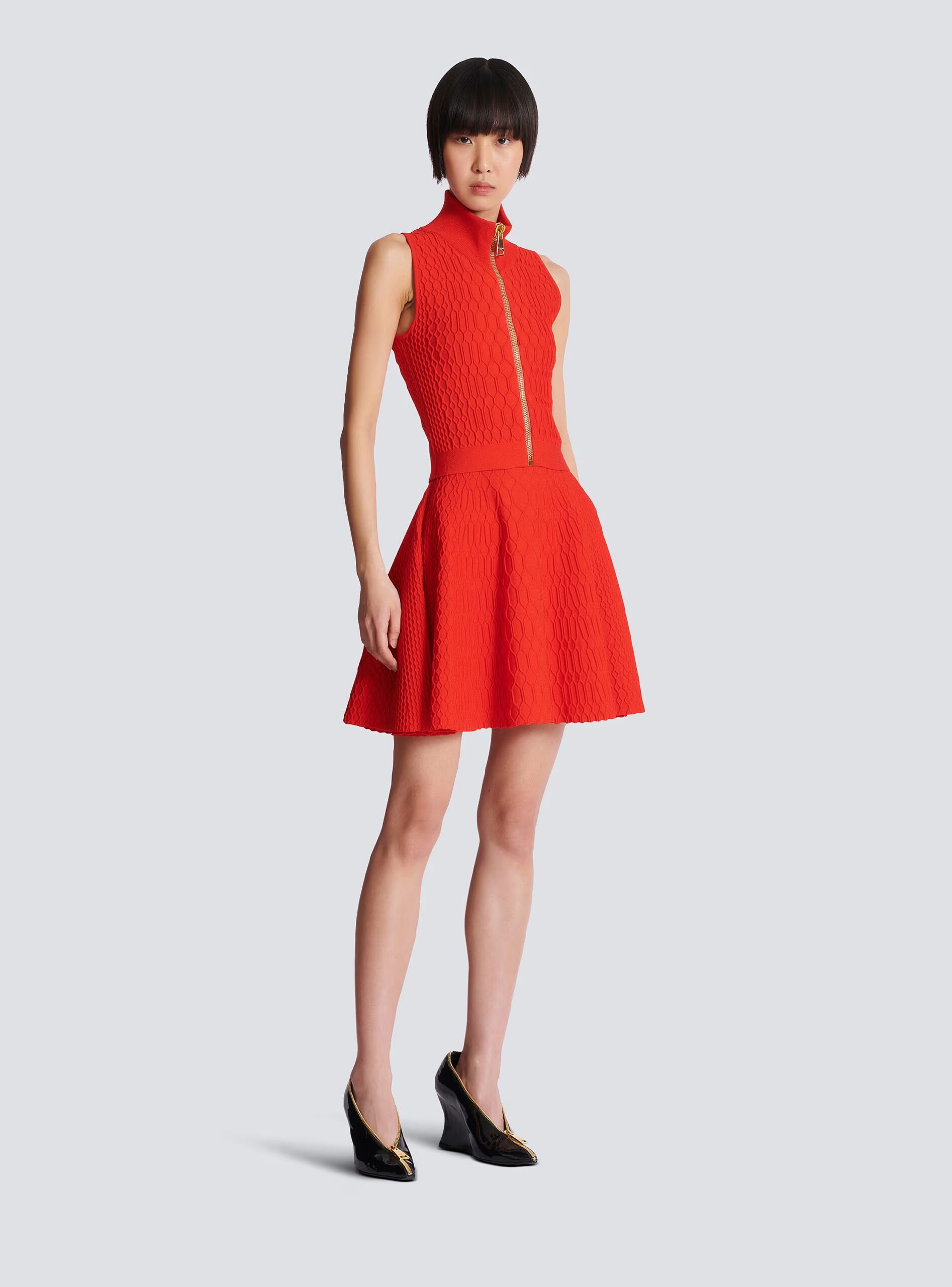 CANDANCE PLAID KNIT SET SLEEVELESS RED