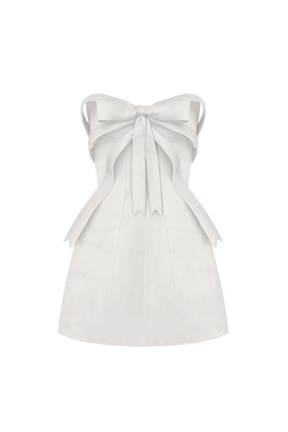 WHITE BOW STRAPLESS MINI DRESS, COCKTAIL PARTY