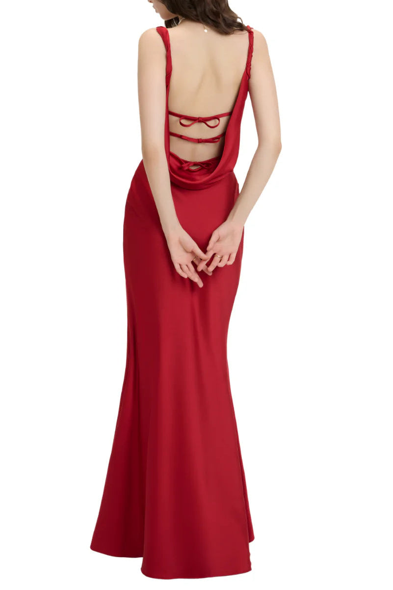GWENDOLYN CORSET MERMAID MAXI DRESS RED