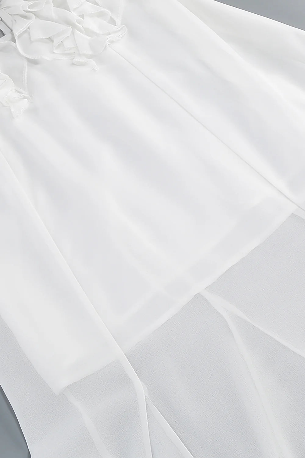 CHIC WHITE PLEATED RUFFLE MAXI DRESS