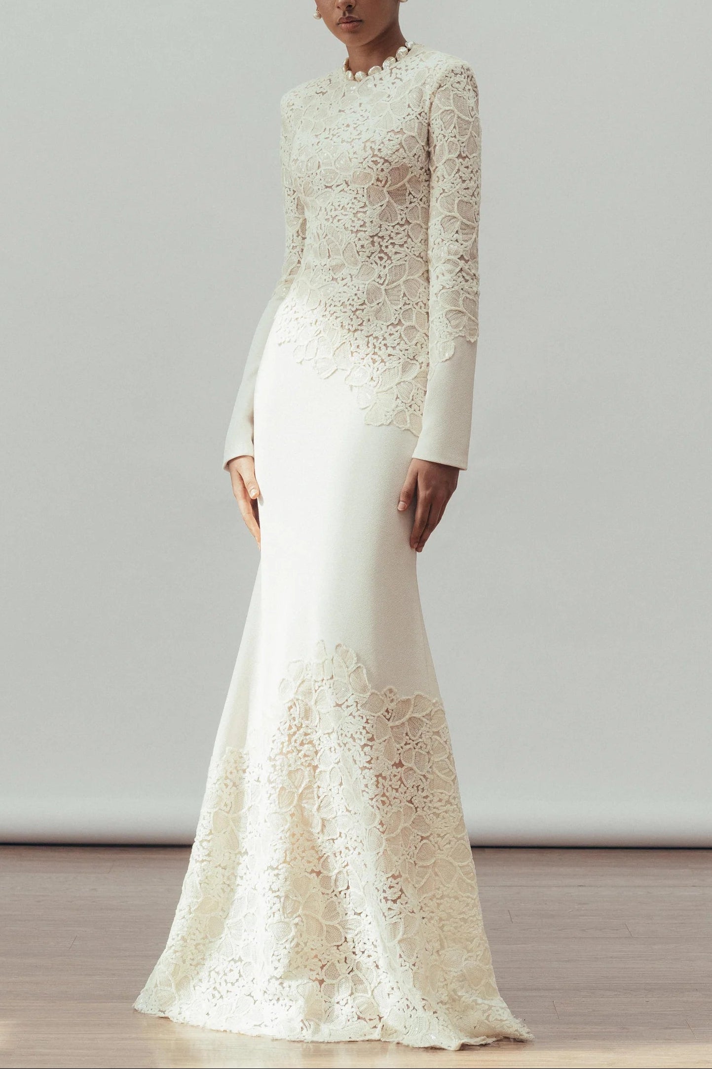 JOANNA WHITE EMBROIDERED MAXI DRESS, LONG SLEEVE