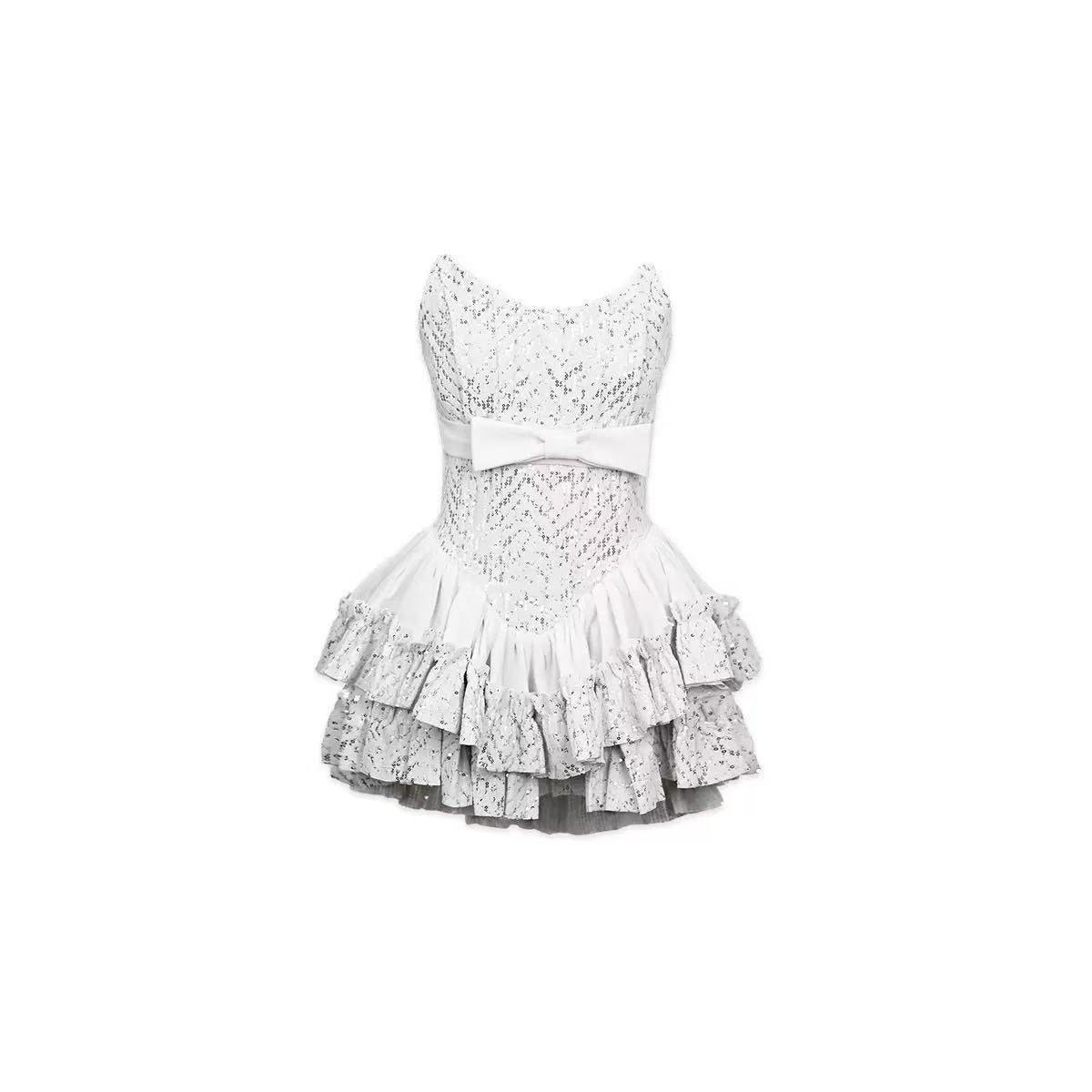 SYRAZA STRAPLESS SEQUIN MINI DRESS