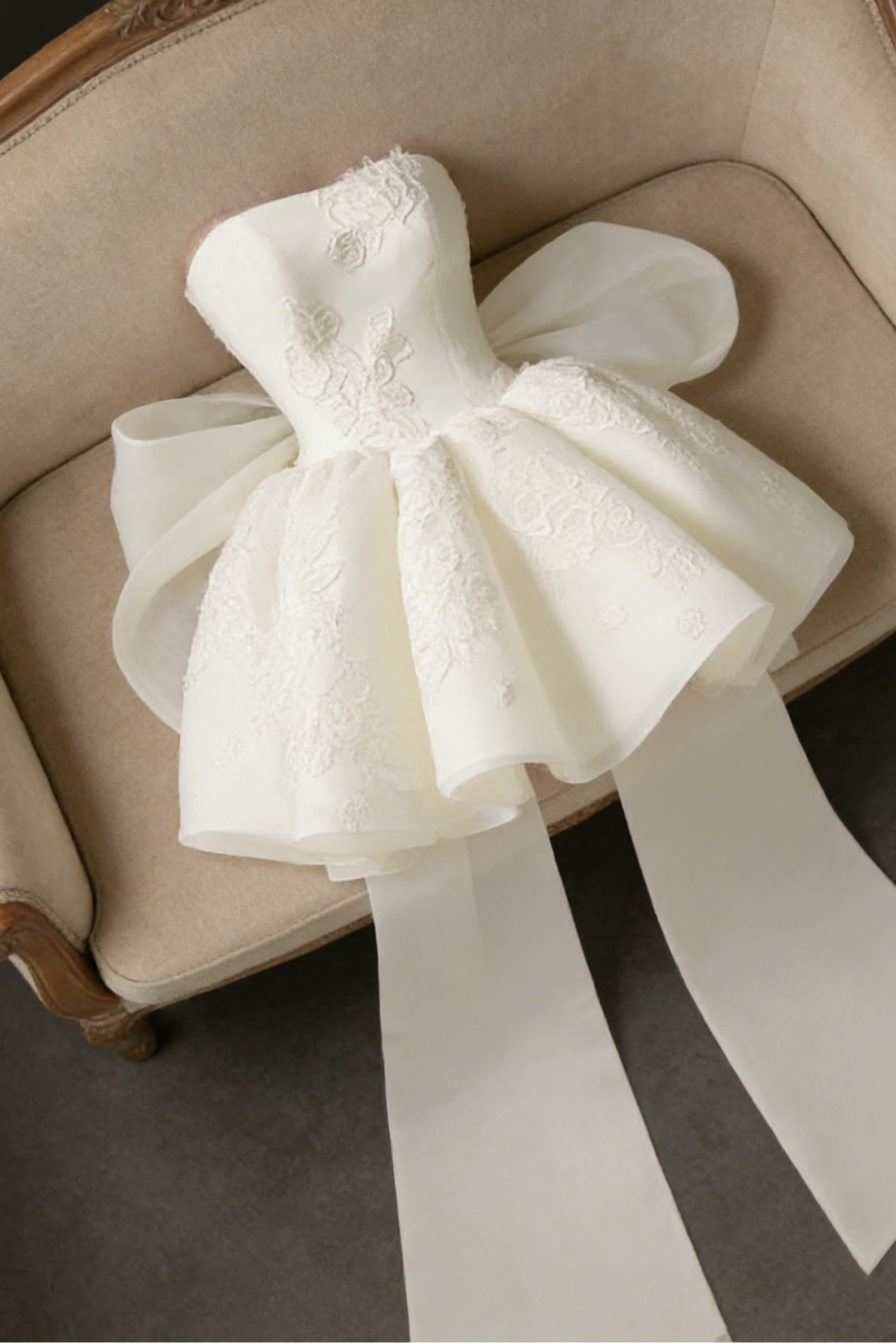 DERVLA STRAPLESS BOW MINI DRESS FOR PARTY