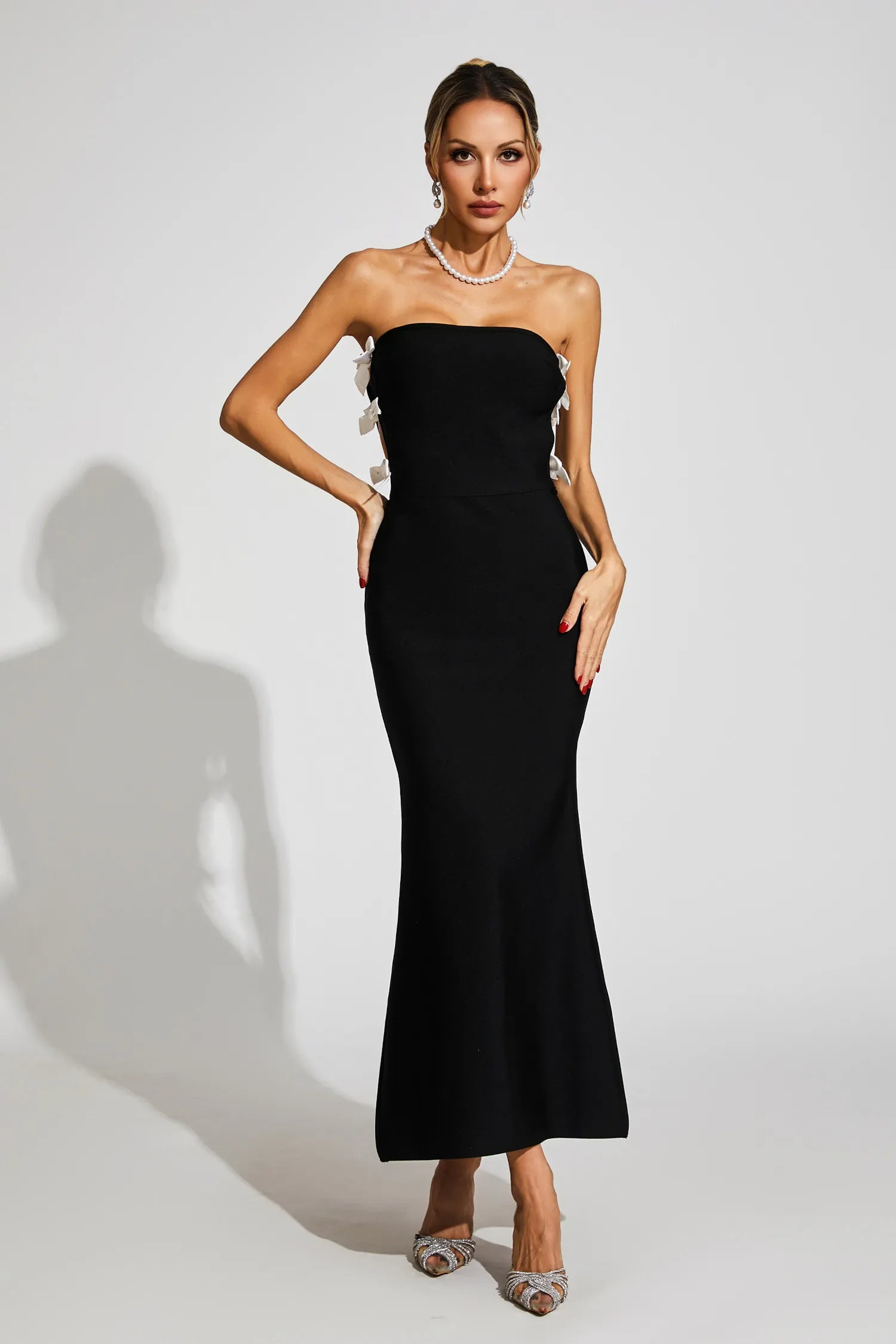 JOCELYN BOWKNOT STRAPLESS BANDAGE MAXI DRESS