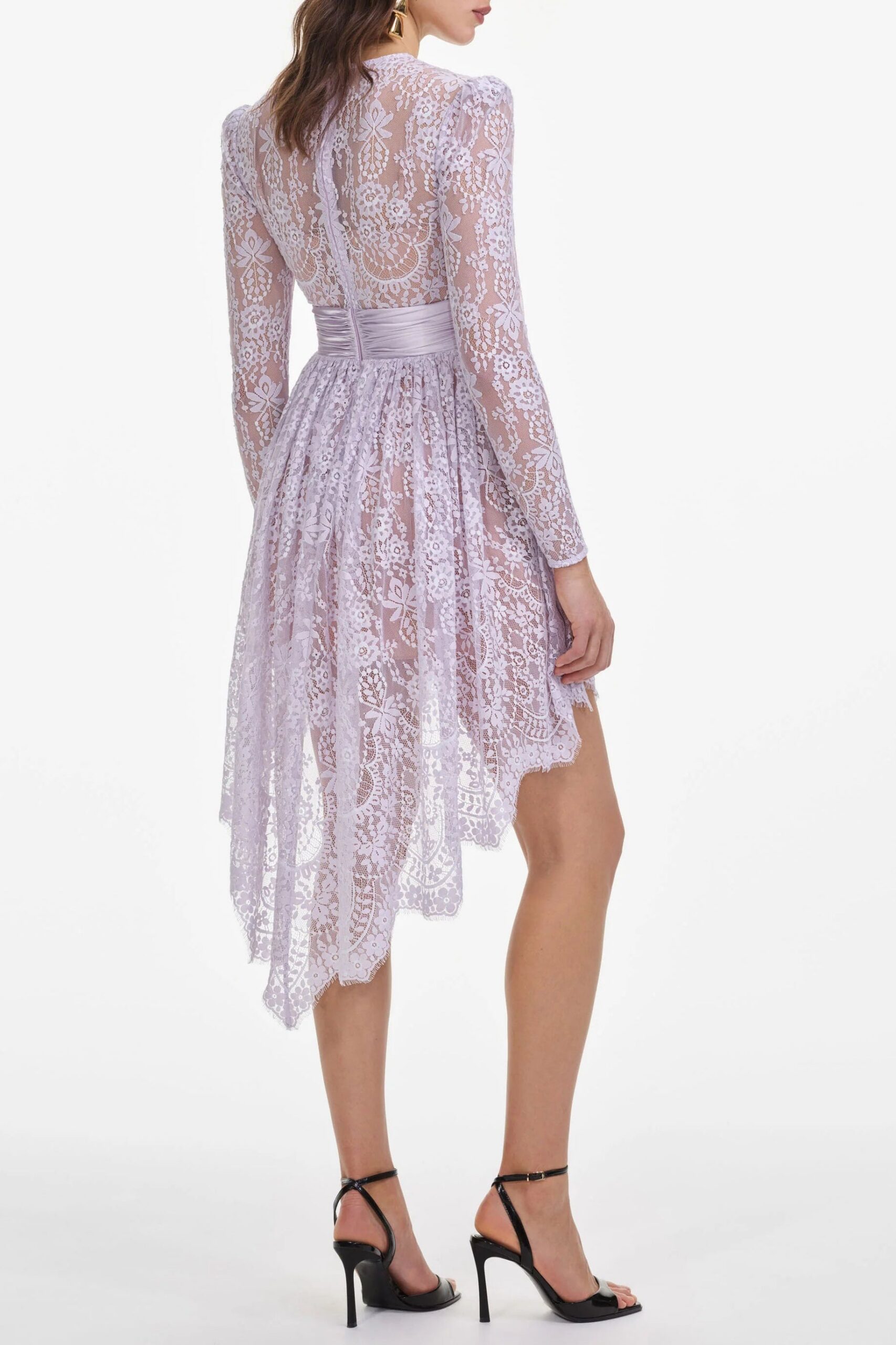 SABRINA LILAC LACE SATIN MINI DRESS FOR COCKTAIL