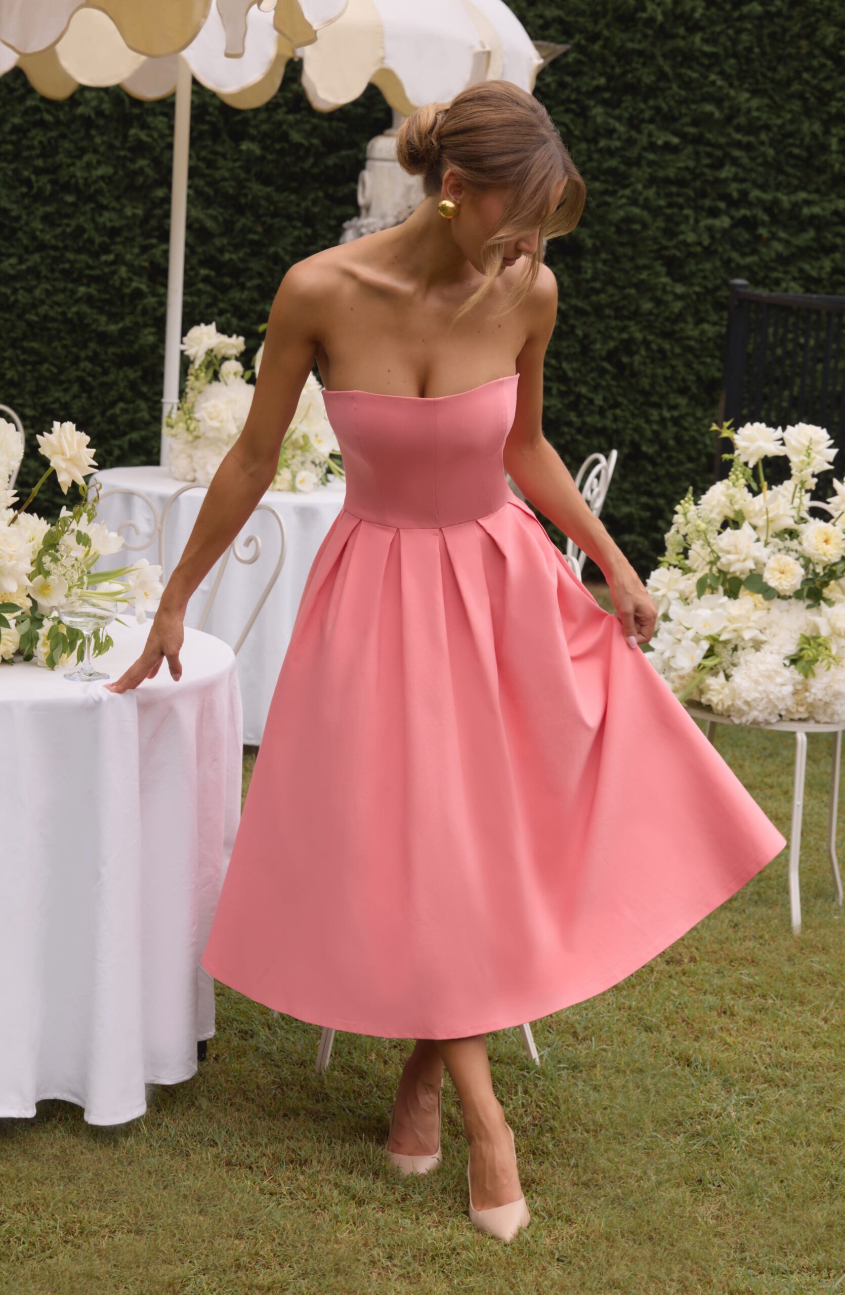 edith-midi-dress-coral-pink-dress-babyboo-fashion-1153165772 EDITH MIDI DRESS, CORAL PINK - A-LINE PARTY