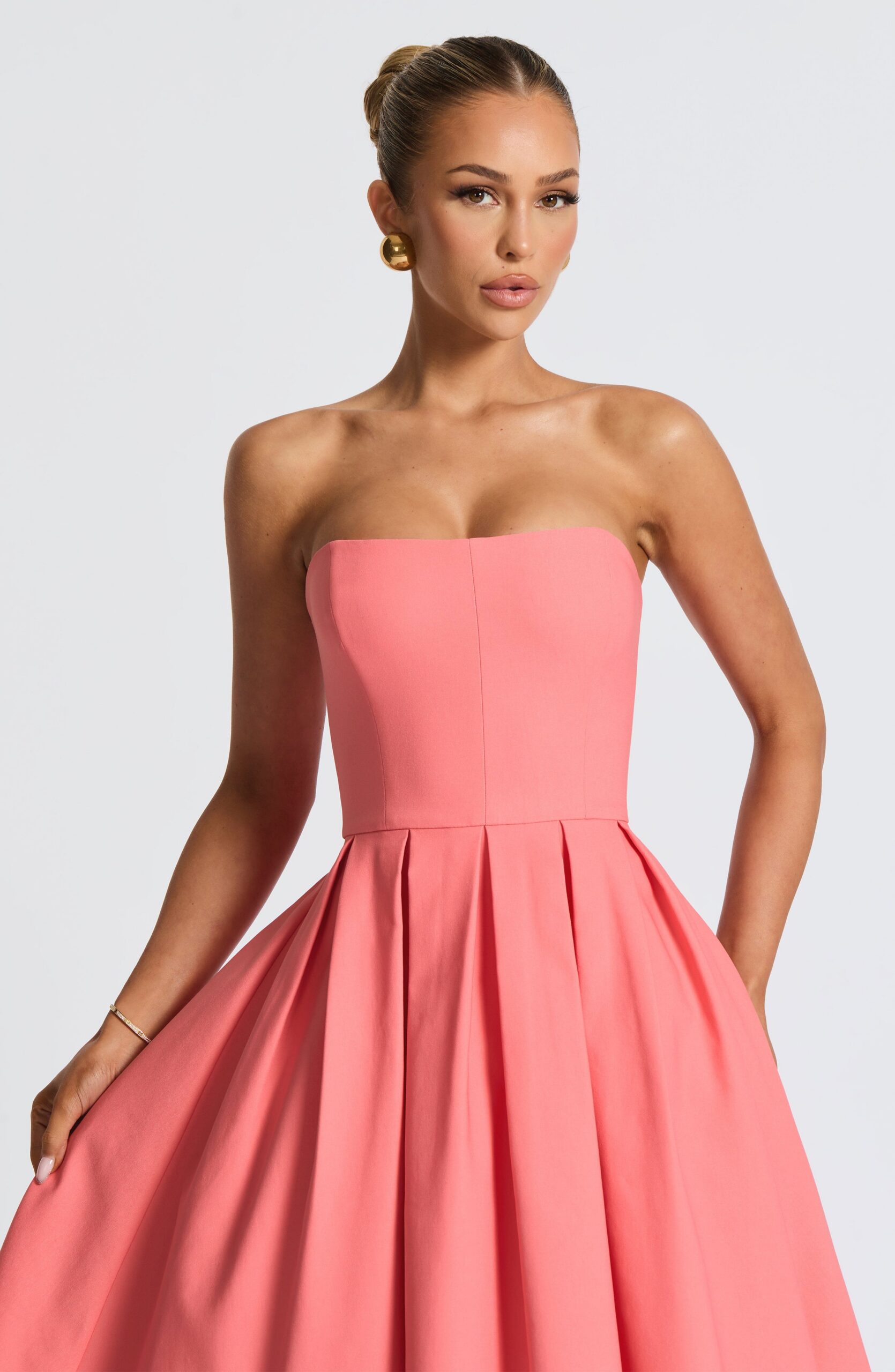 edith-midi-dress-coral-pink-dress-babyboo-fashion-1153165775 EDITH MIDI DRESS, CORAL PINK - A-LINE PARTY