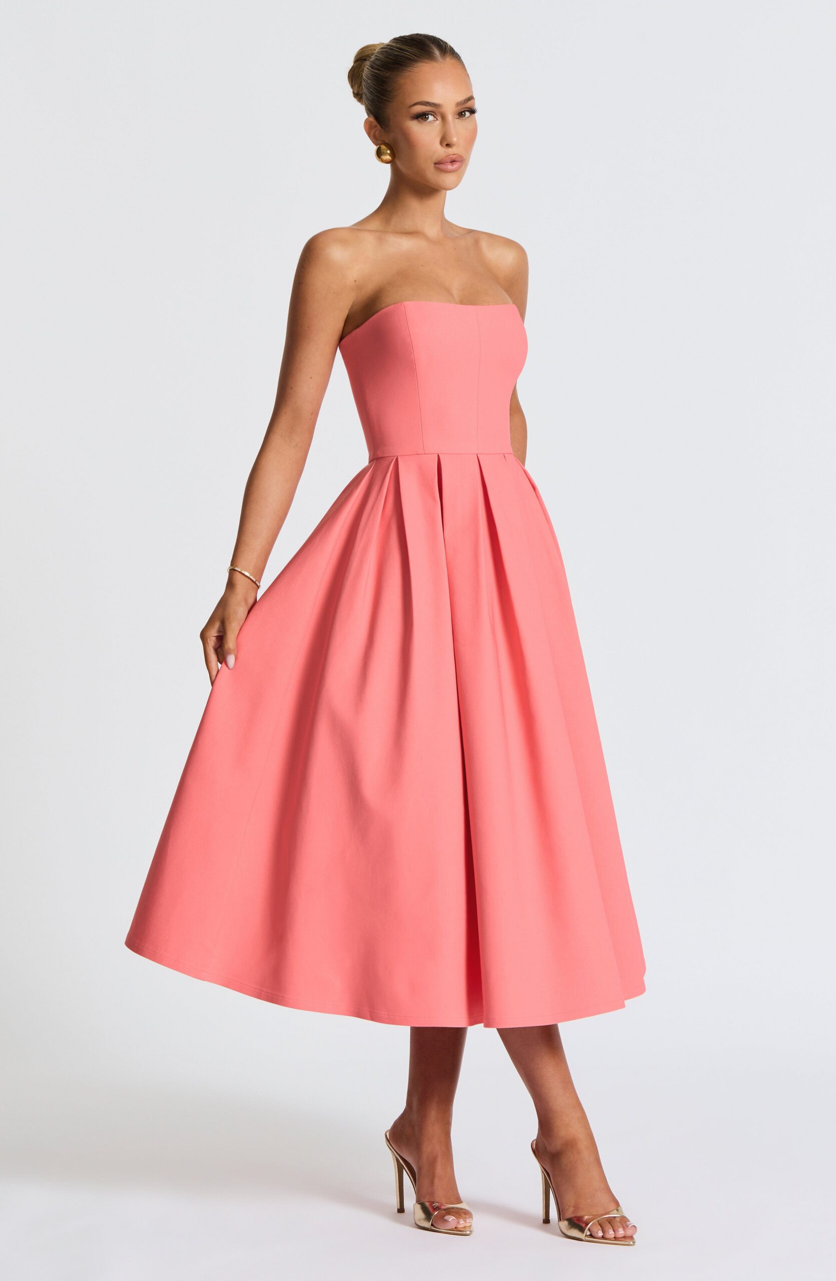 edith-midi-dress-coral-pink-dress-babyboo-fashion-1153165776 EDITH MIDI DRESS, CORAL PINK - A-LINE PARTY