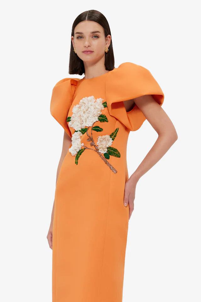 EDWINA EMBELLISHED MAXI DRESS IN TANGERINE