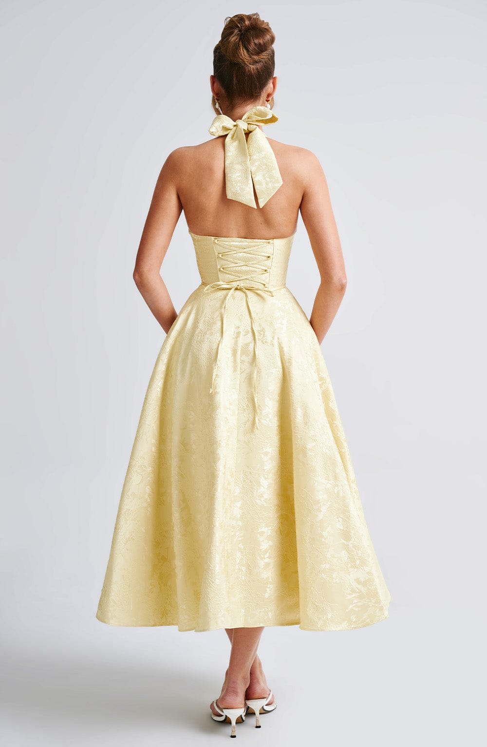 EFFIE LEMON MIDI DRESS FOR WEDDING GUEST