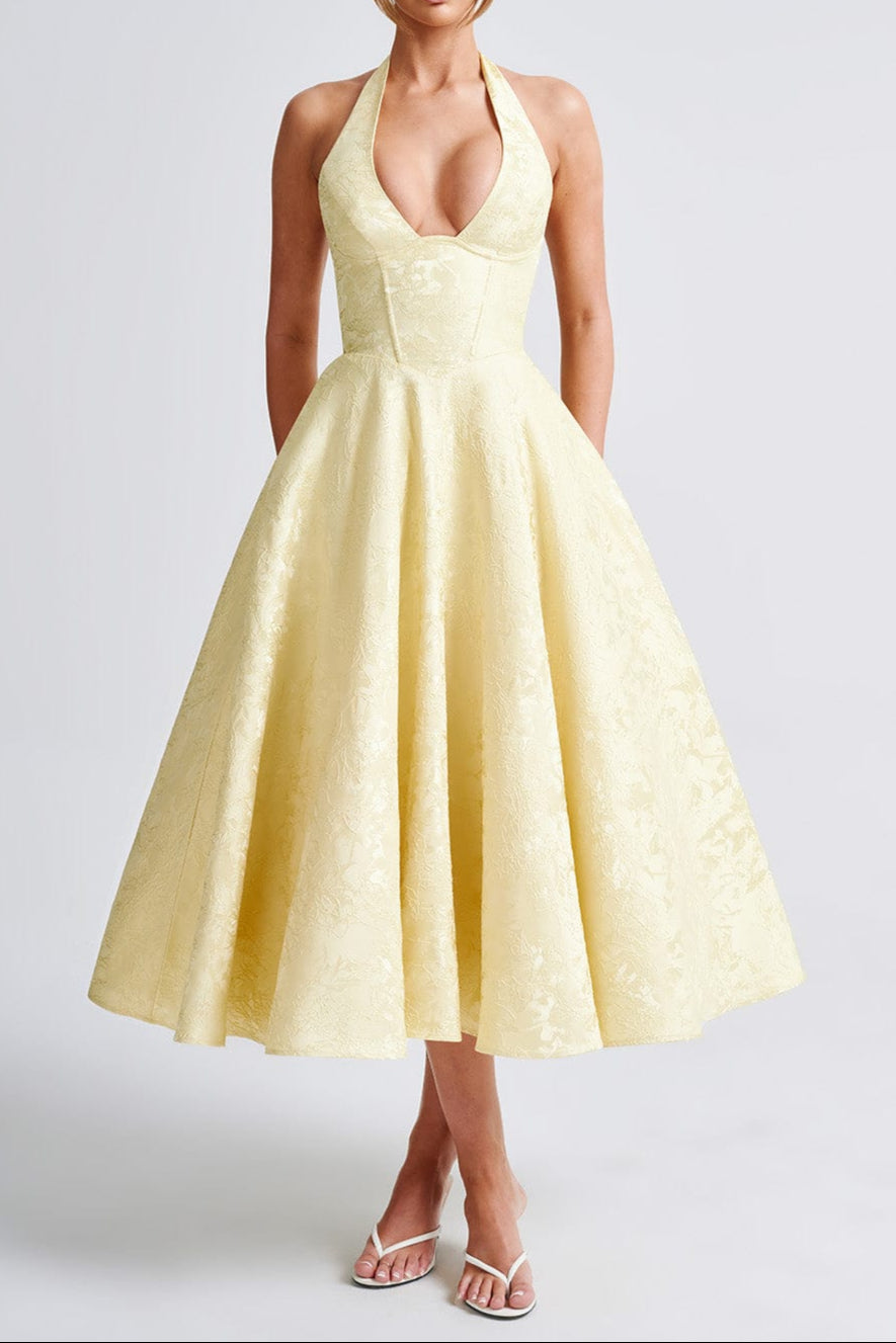 EFFIE LEMON MIDI DRESS FOR WEDDING GUEST