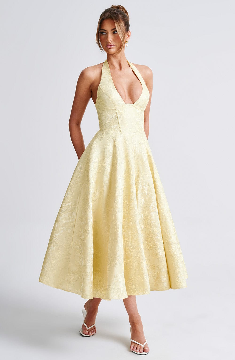 EFFIE LEMON MIDI DRESS FOR WEDDING GUEST