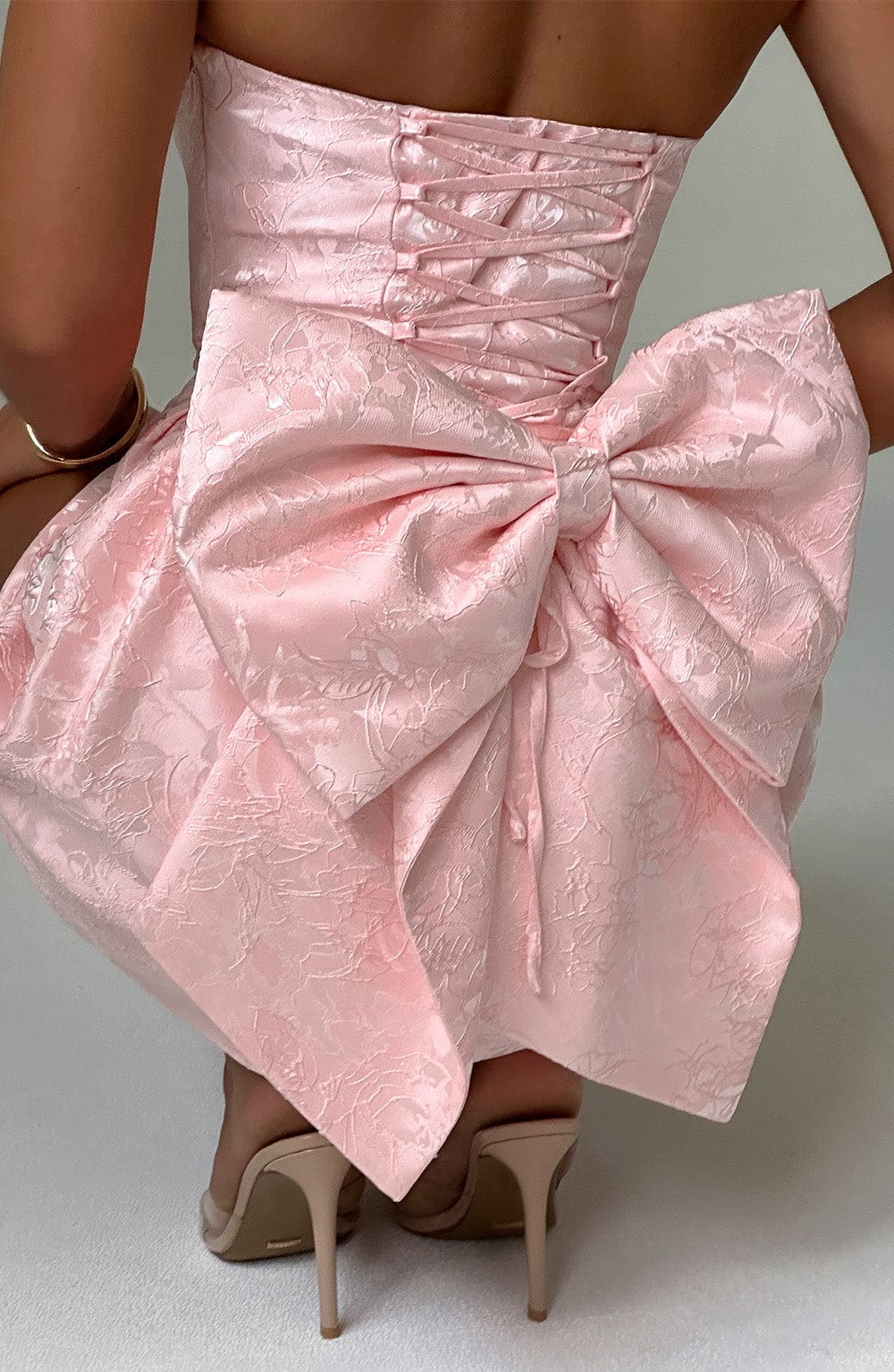 ELENORA MINI DRESS BLUSH, ROMANTIC COCKTAIL PARTY SILHOUETTE