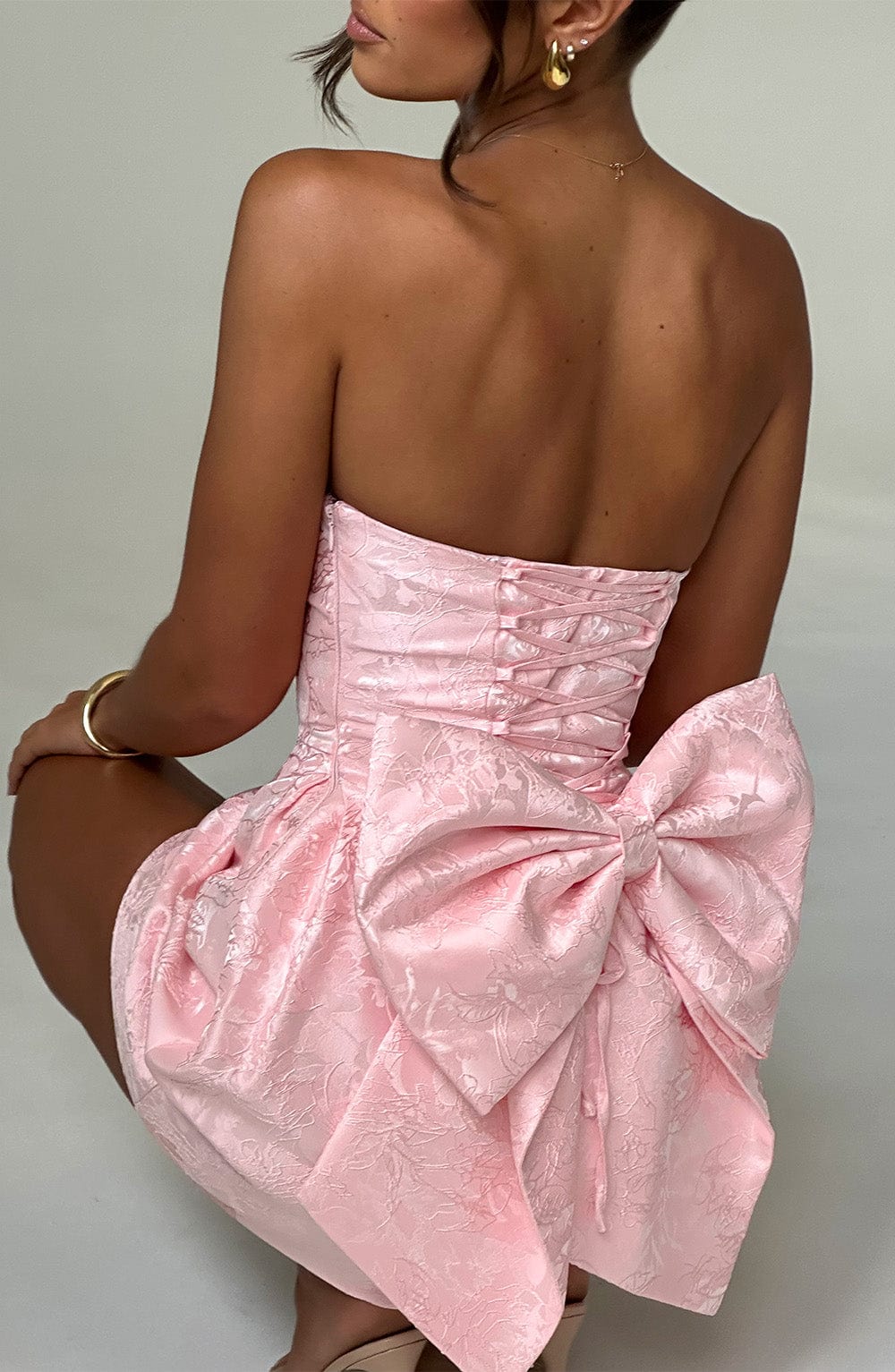 ELENORA MINI DRESS BLUSH, ROMANTIC COCKTAIL PARTY SILHOUETTE