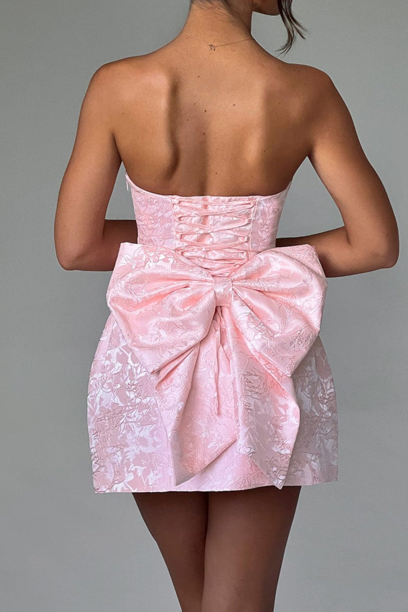 ELENORA MINI DRESS BLUSH, ROMANTIC COCKTAIL PARTY SILHOUETTE