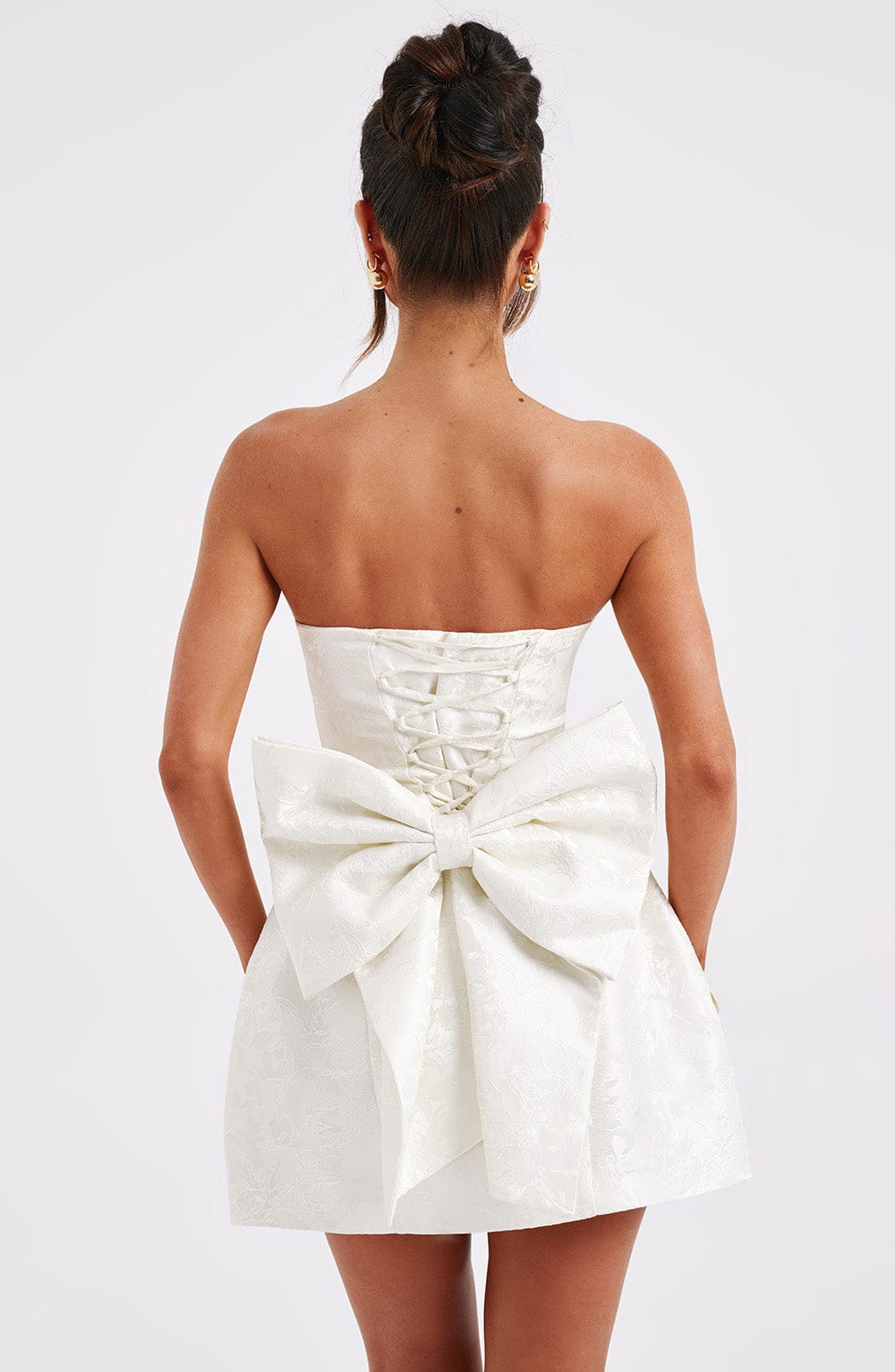 ELENORA MINI DRESS - IVORY WEDDING GUEST