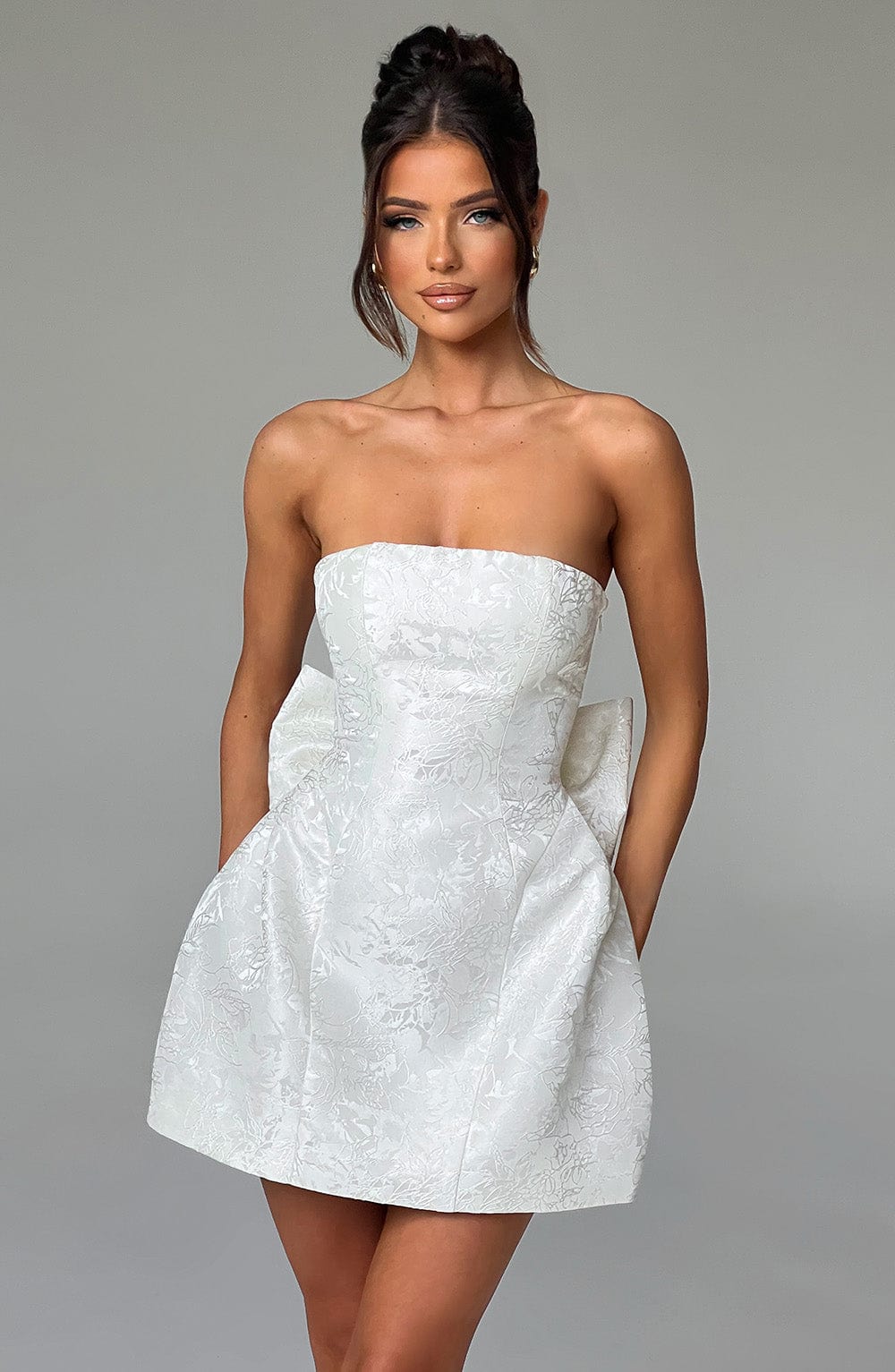 ELENORA MINI DRESS - IVORY WEDDING GUEST