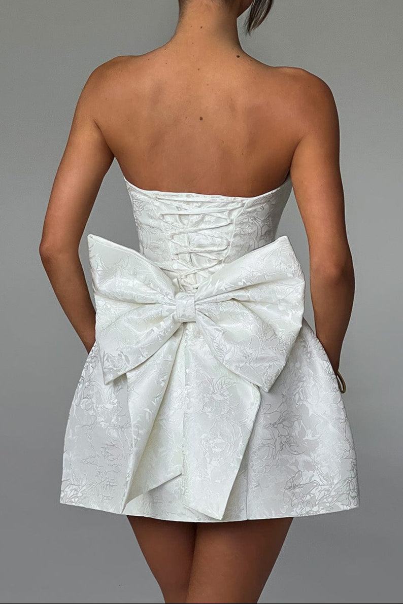 ELENORA MINI DRESS - IVORY WEDDING GUEST